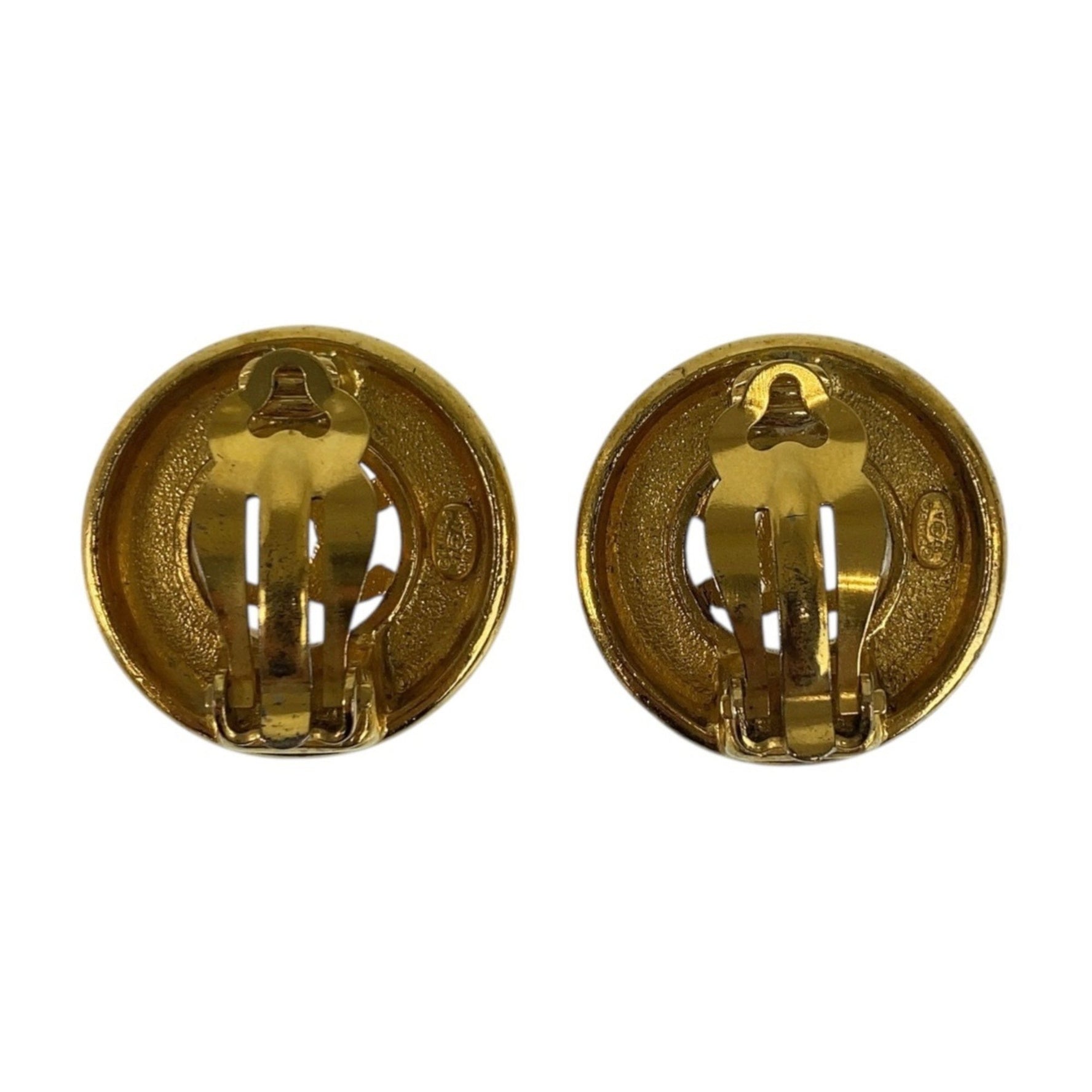 CHANEL Vintage Coco Mark Gold Metal Earrings 97 Stamp Women's