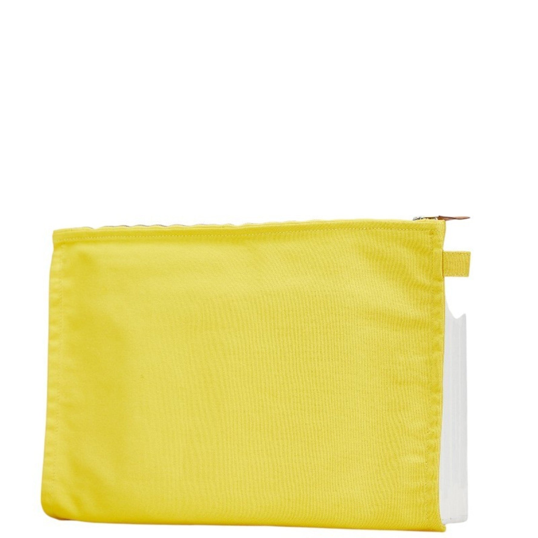 Hermes Bora 3-piece pouch set, yellow cotton, for women, HERMES
