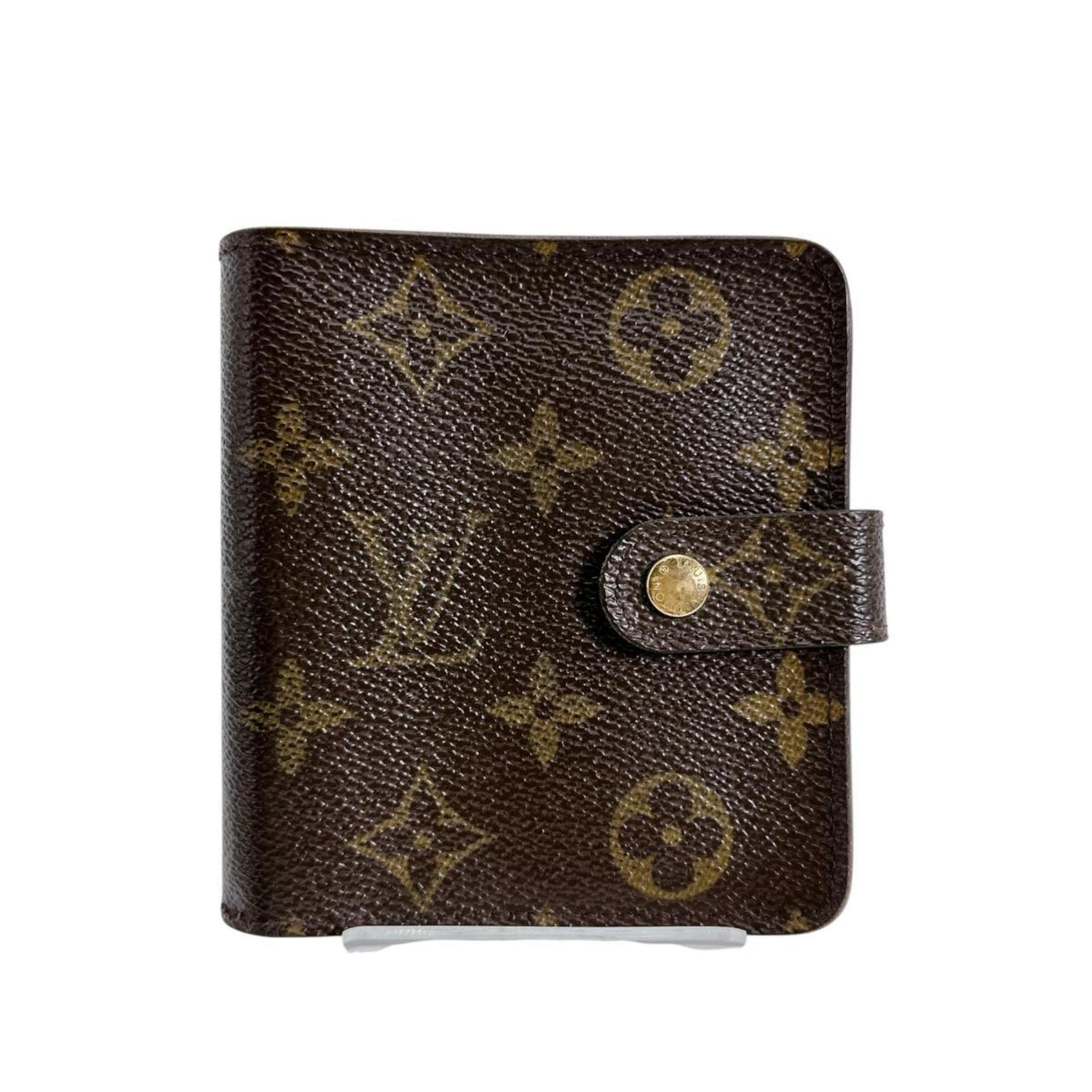 Louis Vuitton Bi-fold wallet with card pocket and zipper Monogram Compact Zip Canvas