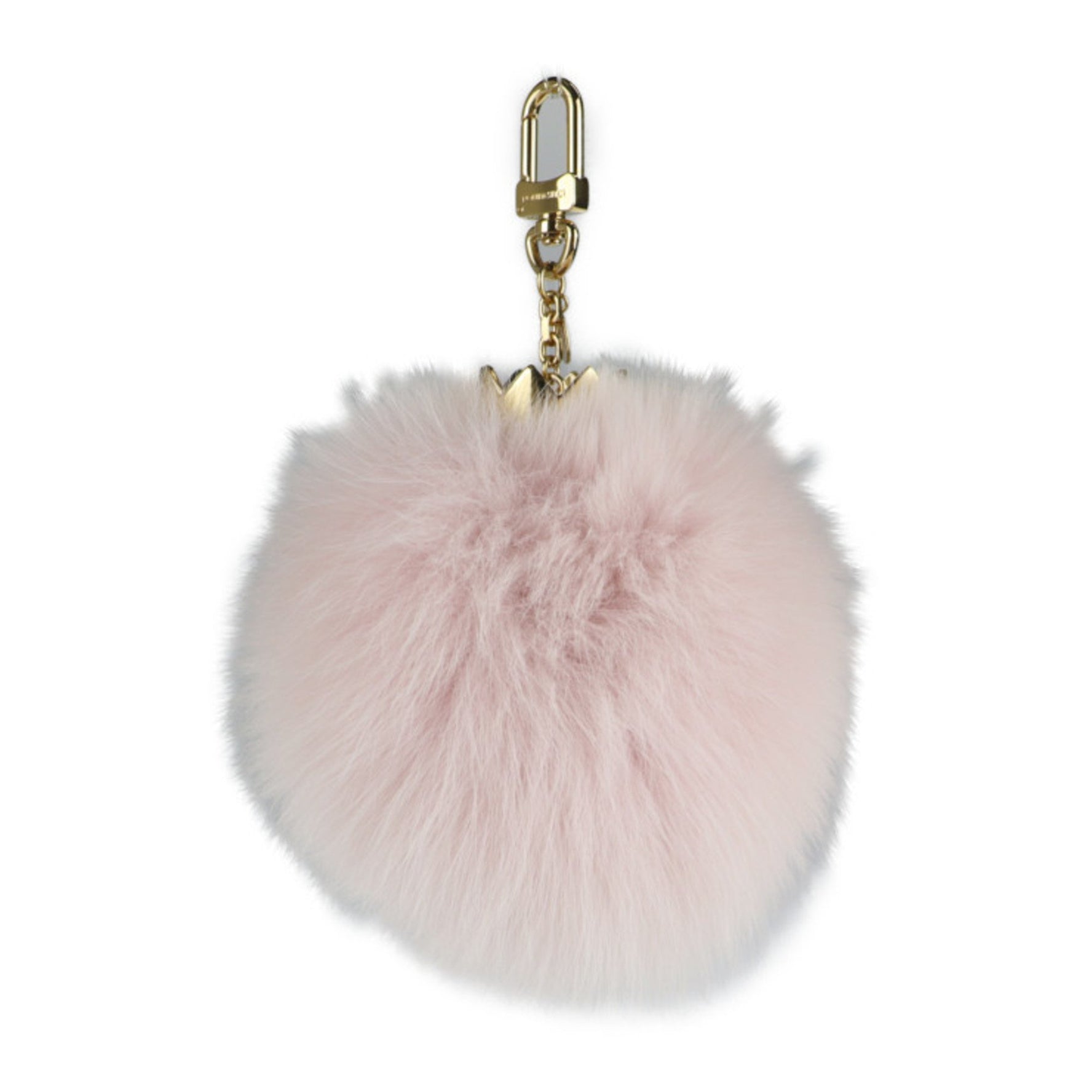 Louis Vuitton Fluffy Keychain Rabbit Fur Metal Rose Claire Bag Charm