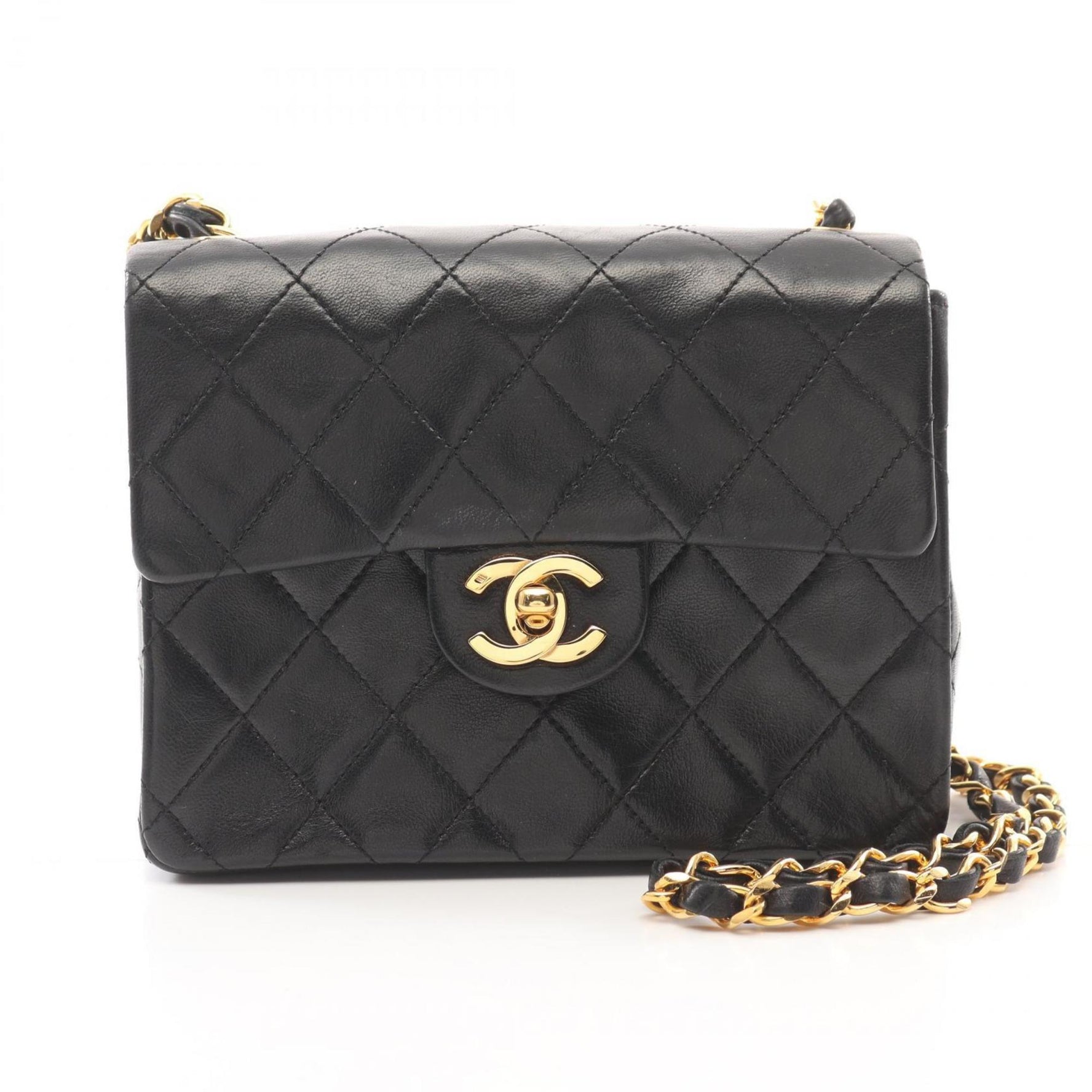 CHANEL Matelasse Shoulder Bag, Lambskin, Women's, Black