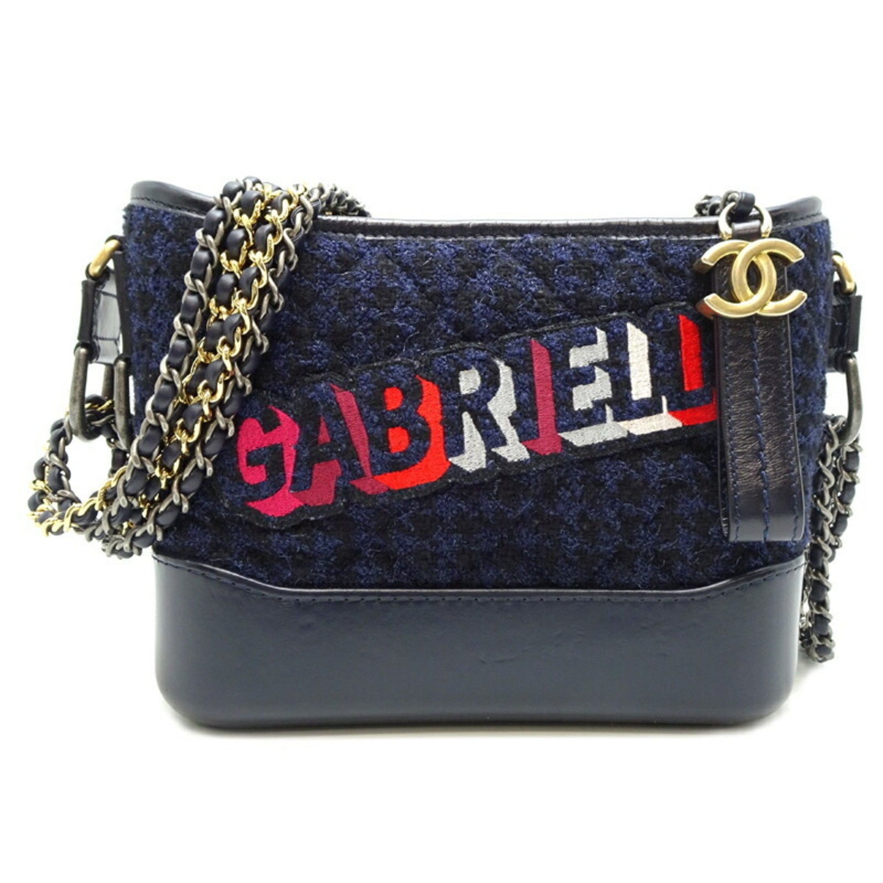 CHANEL Gabrielle de Chanel Small Women's Shoulder Bag A91810 Leather Navy