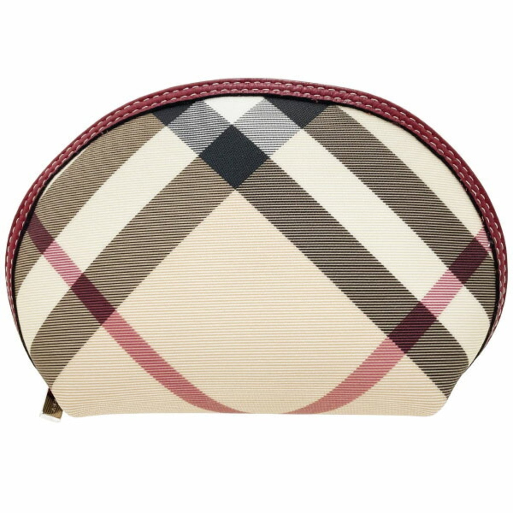 Burberry London Pouch Check PVC Beige Multicolor Red BURBERRY LONDON Pattern Tick NN-14903