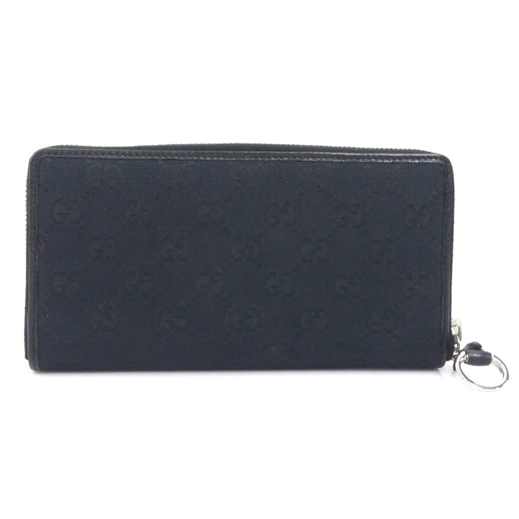 Gucci Round Long Wallet in GG Canvas, and Silver, Men's