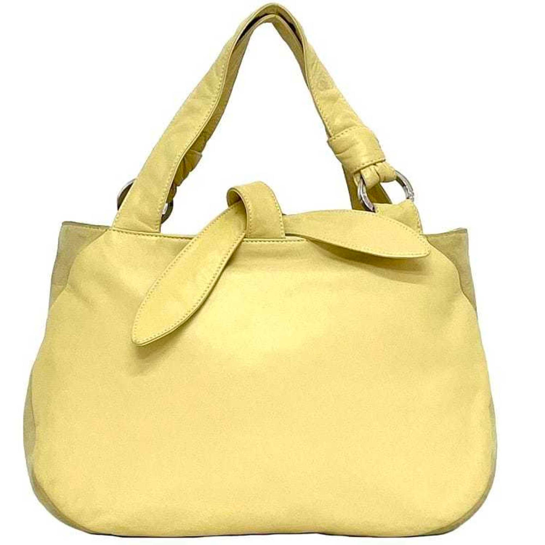 LOEWE handbag anagram leather suede soft ladies tote bag ribbon genuine