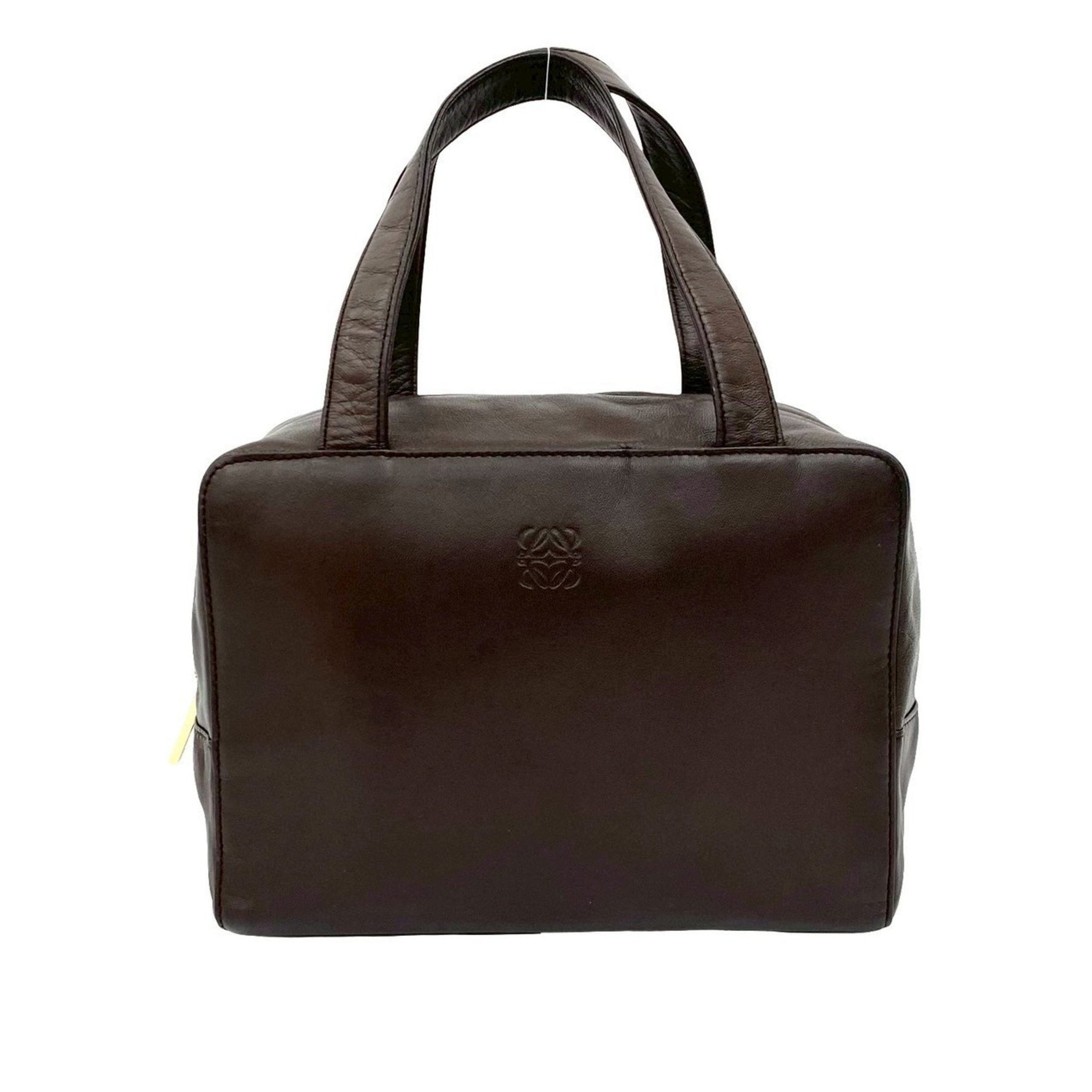 LOEWE Anagram Logo Nappa Leather Handbag, Mini Boston Bag, Tote