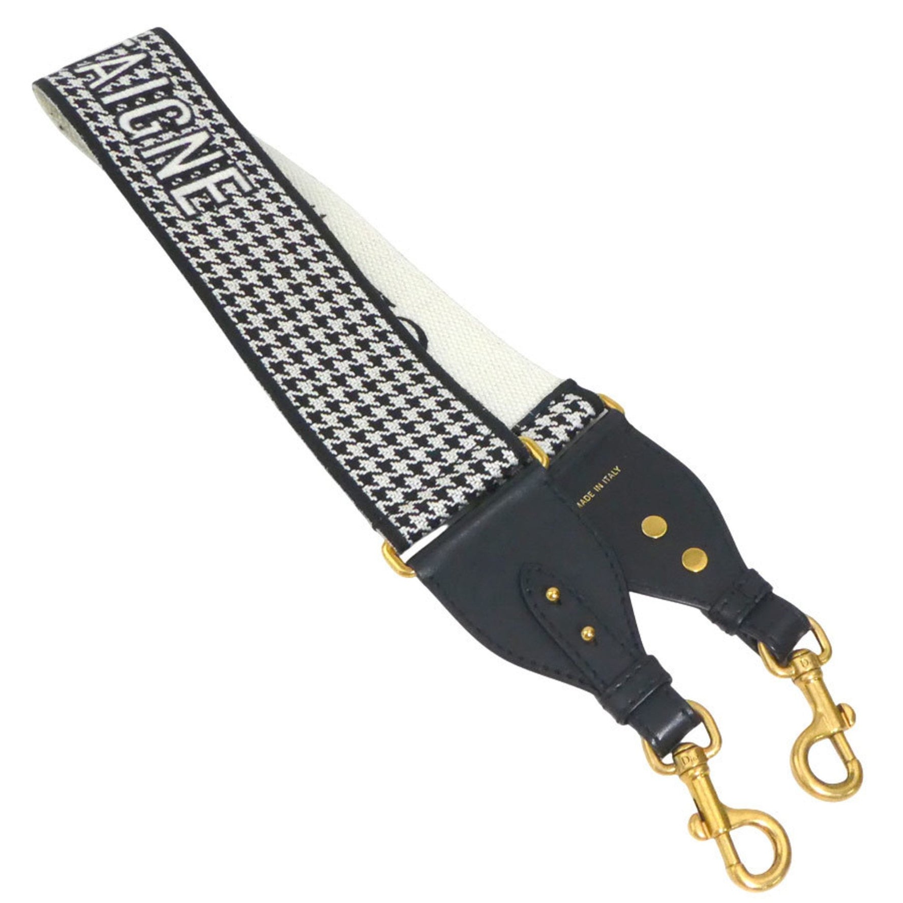 Christian Dior Shoulder Strap 30 Montaigne Canvas Leather Black x White Women's 56108a