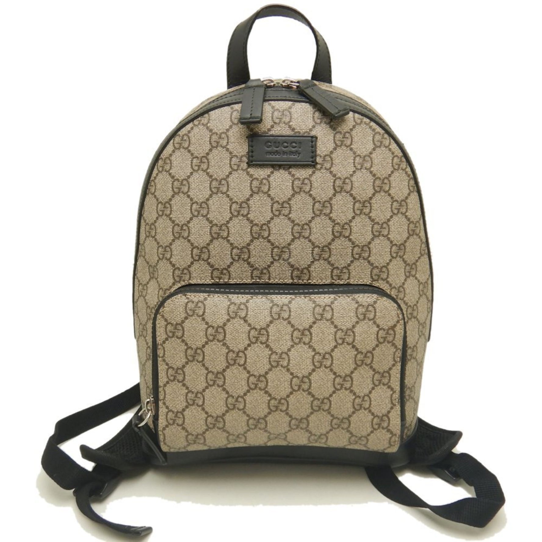 GUCCI Backpack in GG Supreme Canvas, Beige and Black,