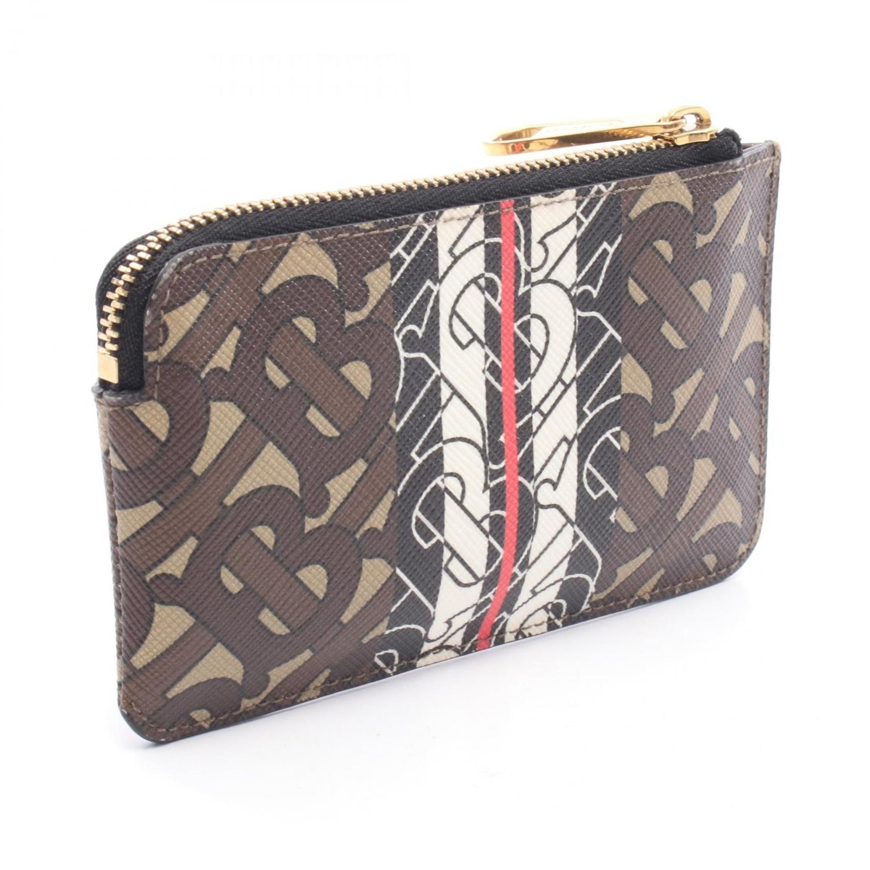 Burberry TB Monogram Coin Case Wallet in PVC-Coated Canvas, Brown/Multicolor