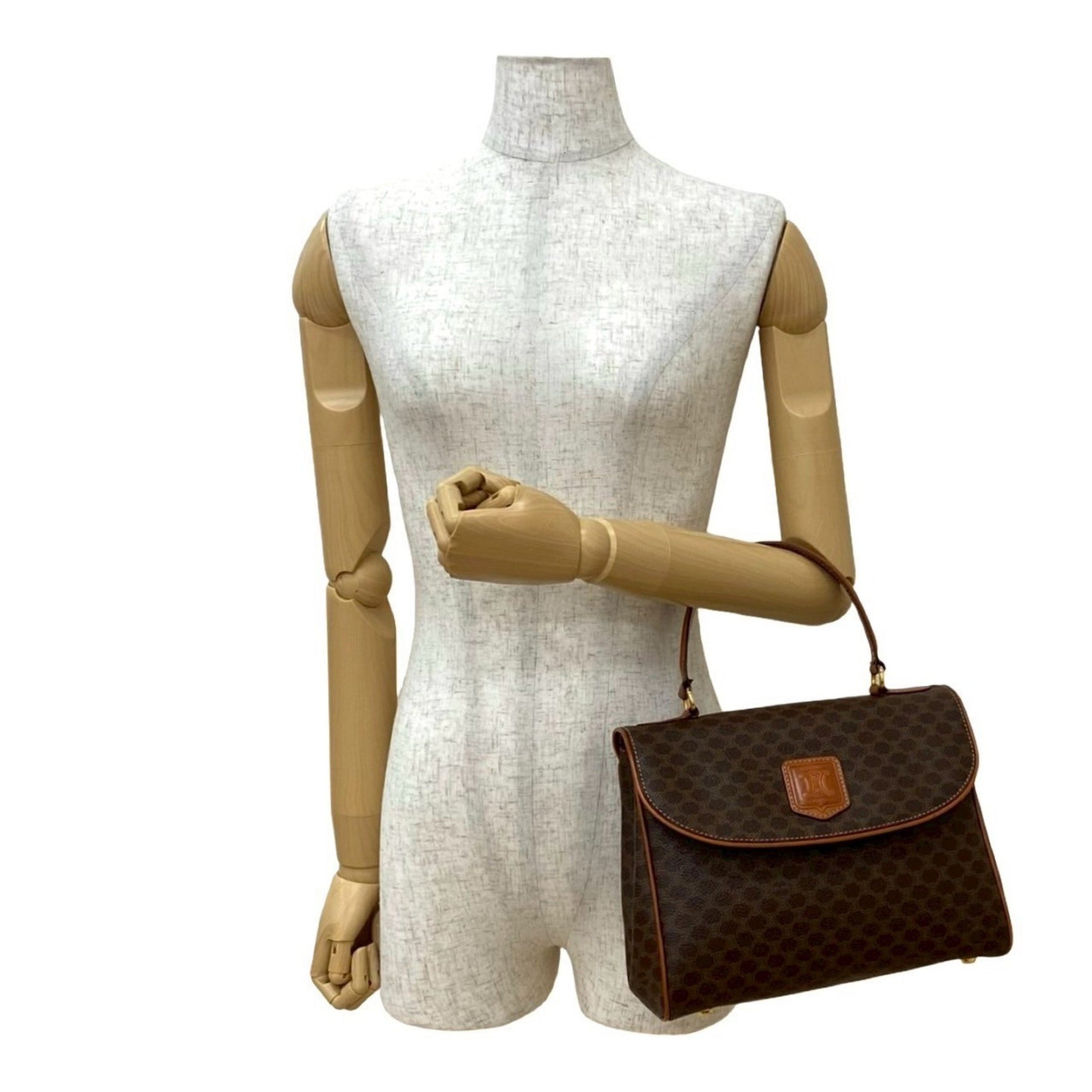 CELINE Macadam Blason with Triomphe Logo and Genuine Leather Handbag/Tote Bag