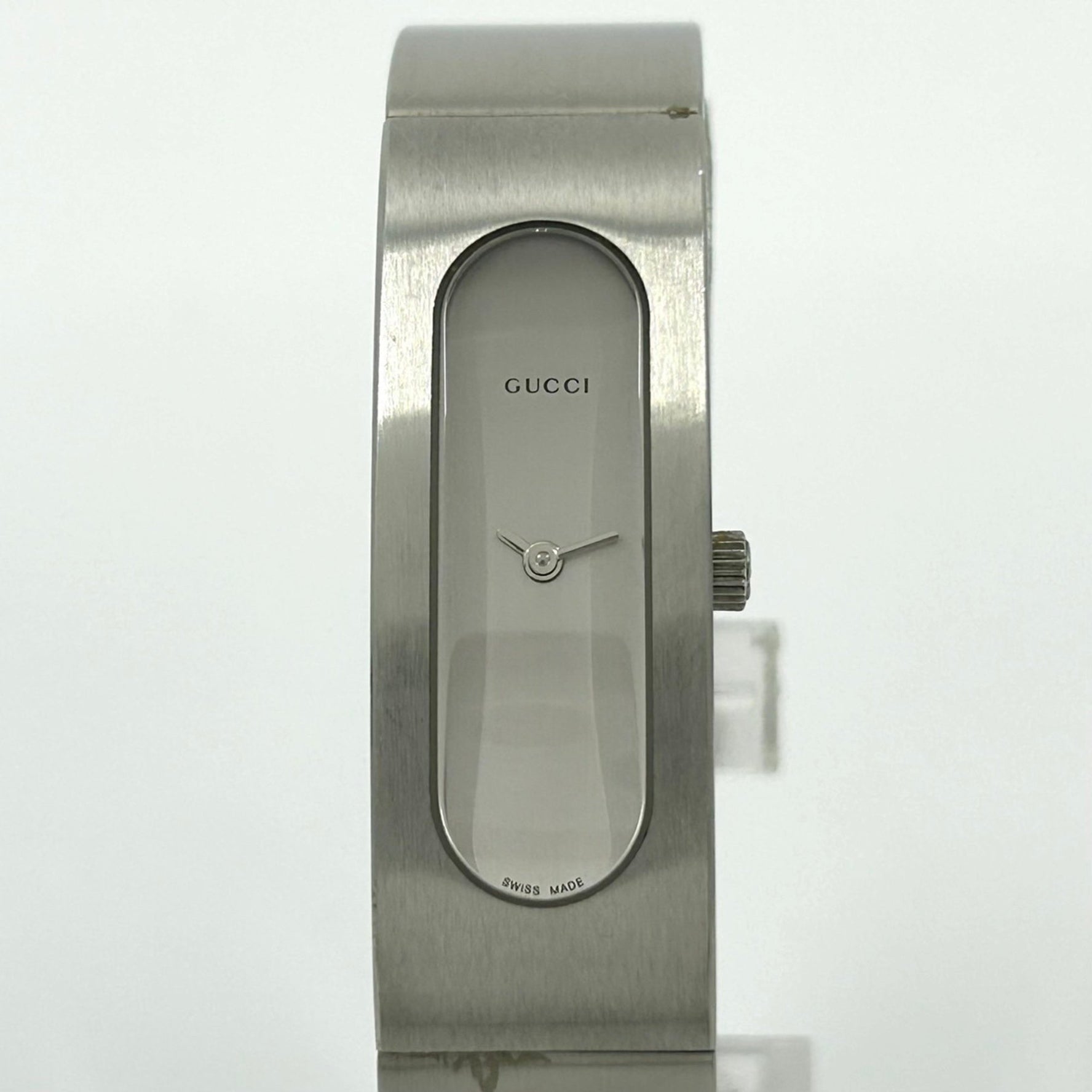 Gucci 2400S Bangle Watch for Men and Women, Analog Quartz Movement, Silver Stainless Steel, G1