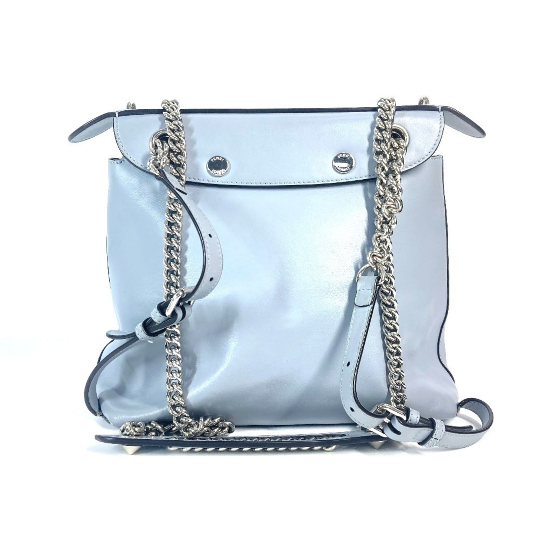 FENDI Toe School Handbag Chain Bag Backpack Leather