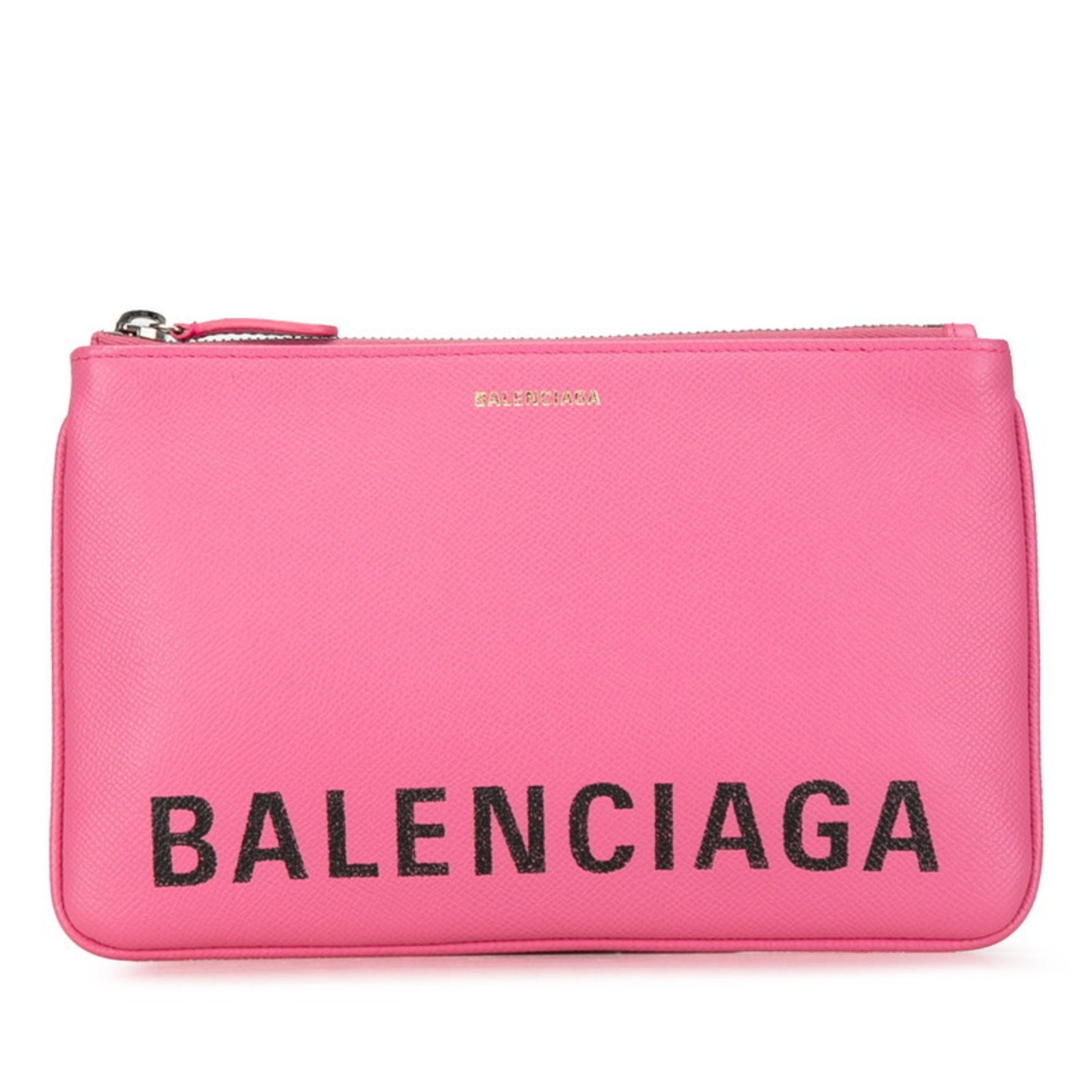 Balenciaga Ville Clutch Bag Pouch Pink Leather Women's BALENCIAGA