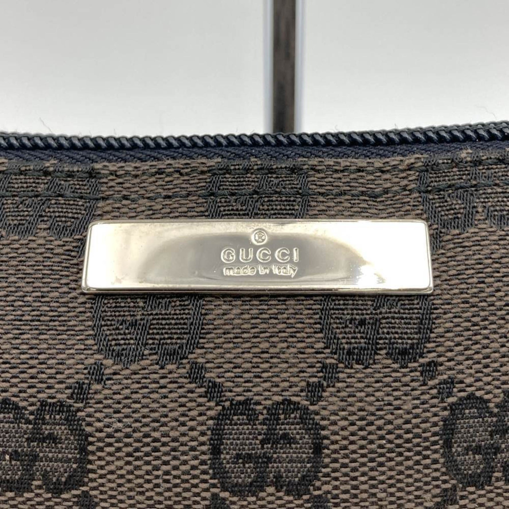GUCCI 002058 Pouch GG Canvas Brown/Black