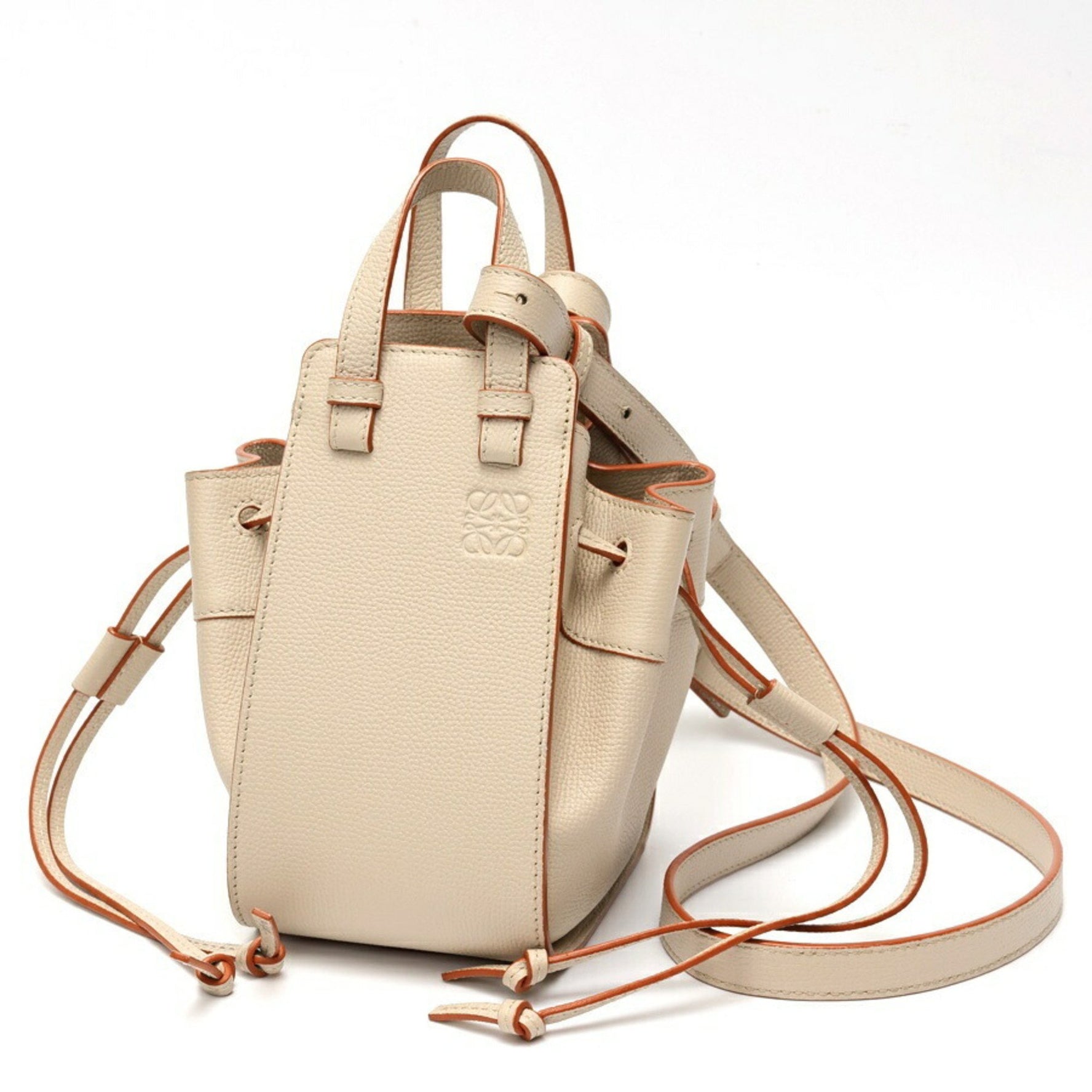 LOEWE Hammock Drawstring Bag Mini Soft Grain Calfskin Light Ghost