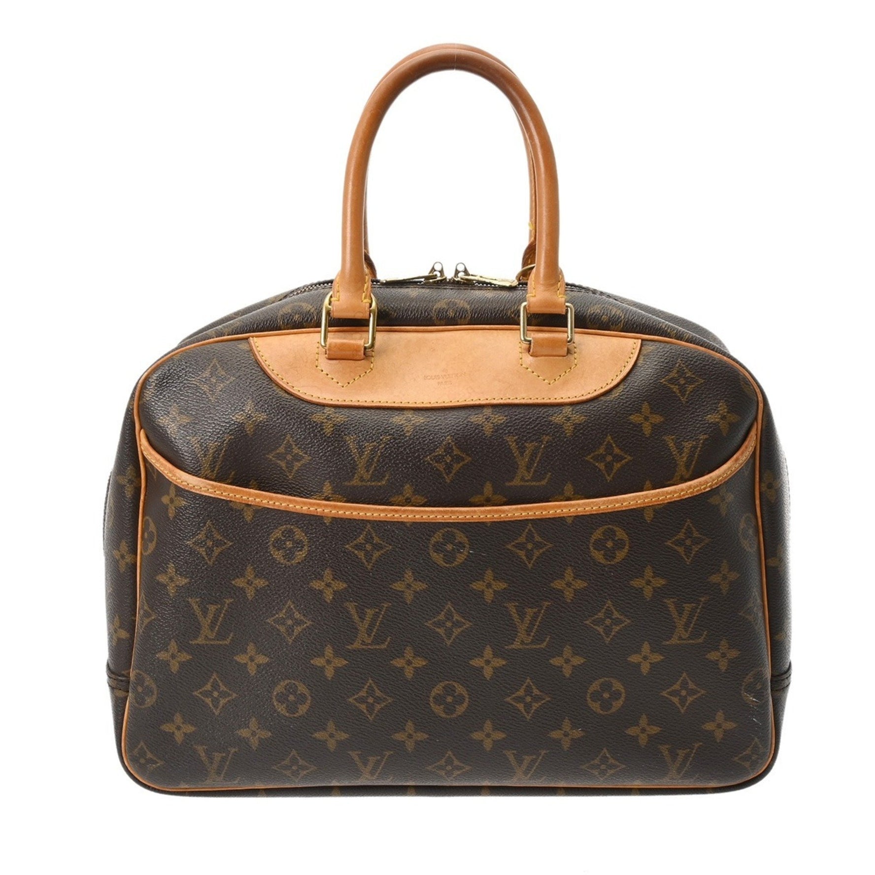LOUIS VUITTON Monogram Deauville Brown Canvas Handbag, Condition: B, Pre-owned, Ginzo