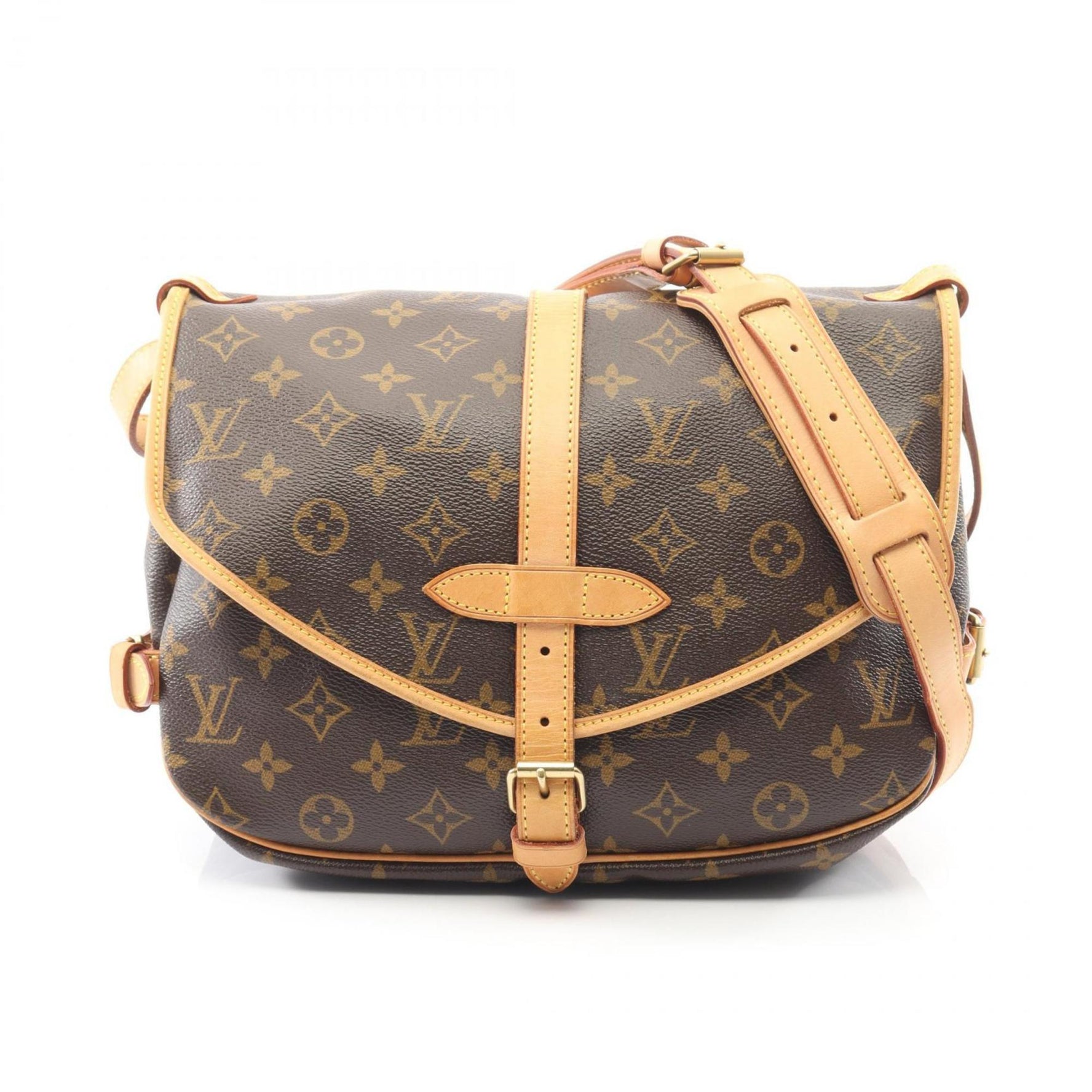 Louis Vuitton Saumur 30 Monogram Shoulder Bag in Coated Canvas and Leather, Brown