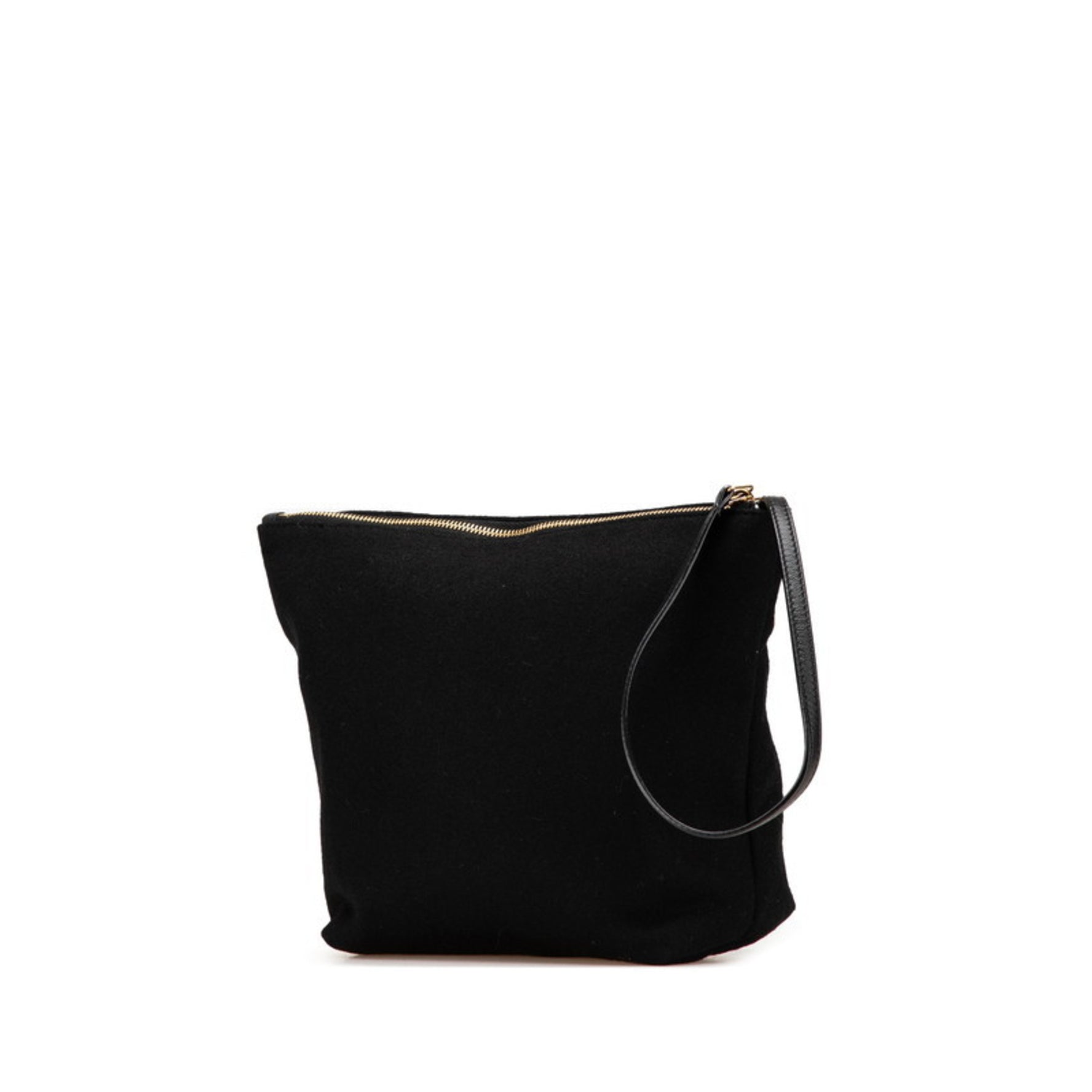 Saint Laurent Rive Gauche Clutch Bag Pouch Wool Leather