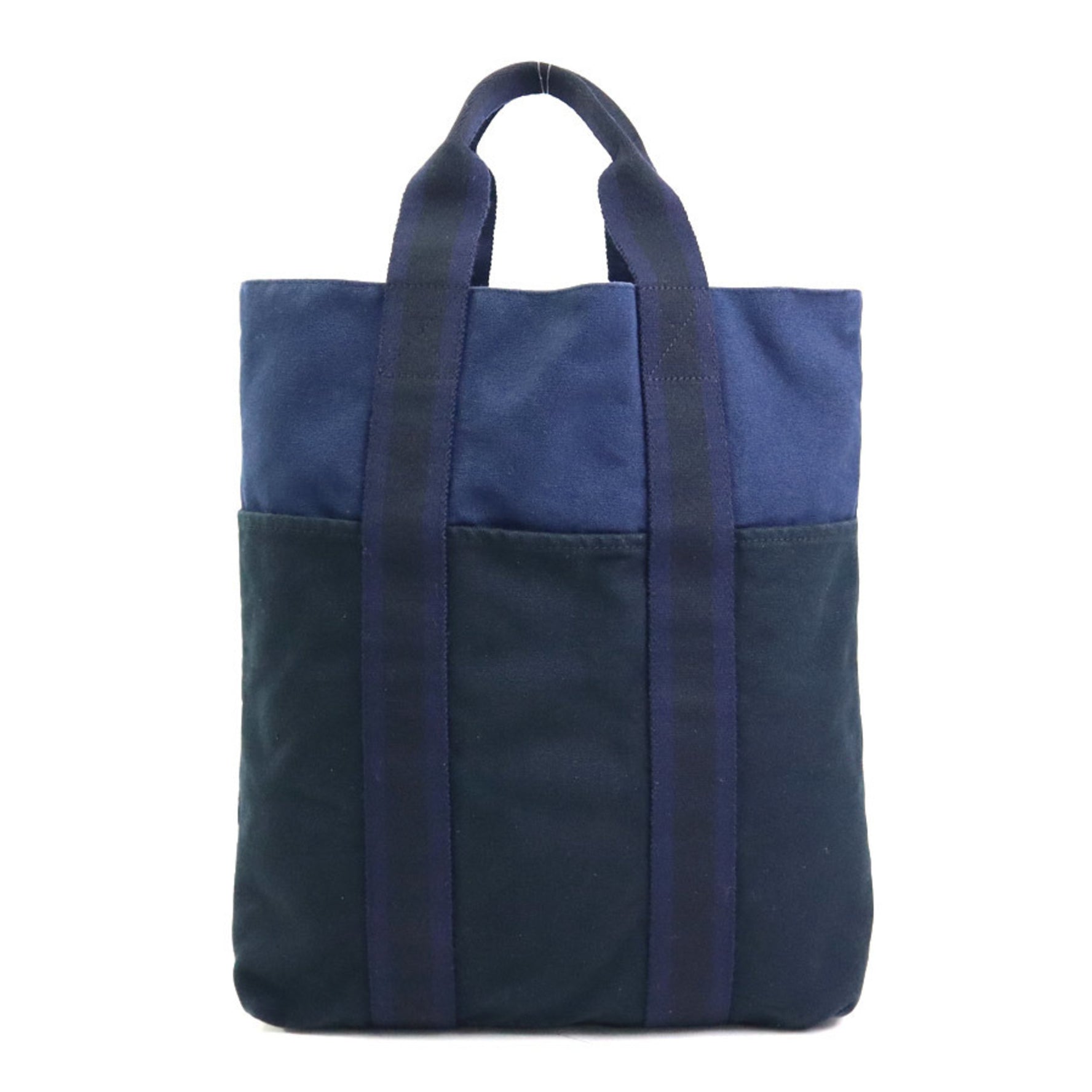 Hermes Hermès handbag tote bag, Foul Tou Cabas cotton, navy and black, women