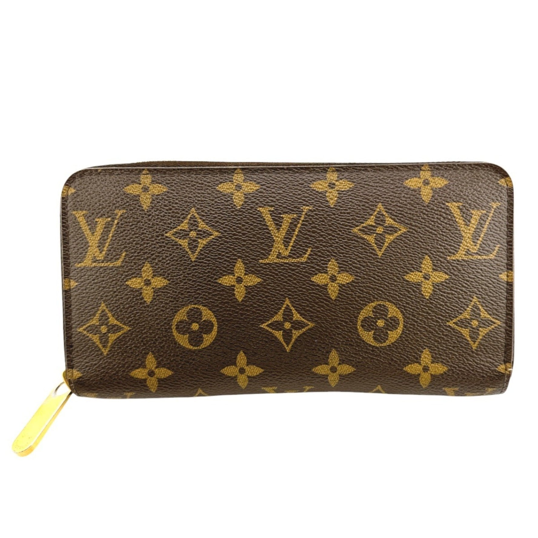 Louis Vuitton Long Wallet Round Zipper Monogram Zippy Canvas Brown x Fuchsia