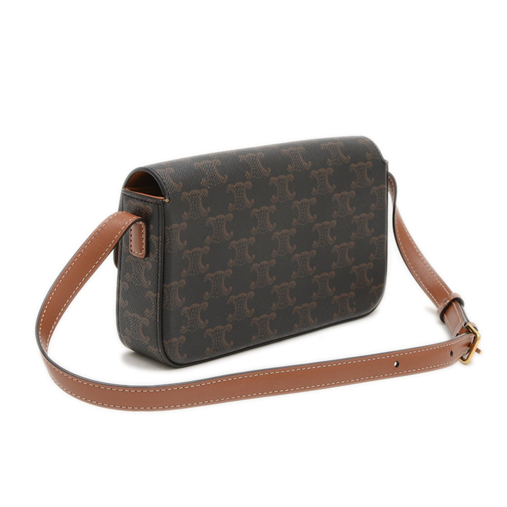 Celine Claude Triomphe Shoulder Bag Semi-Shoulder Canvas Tan BP