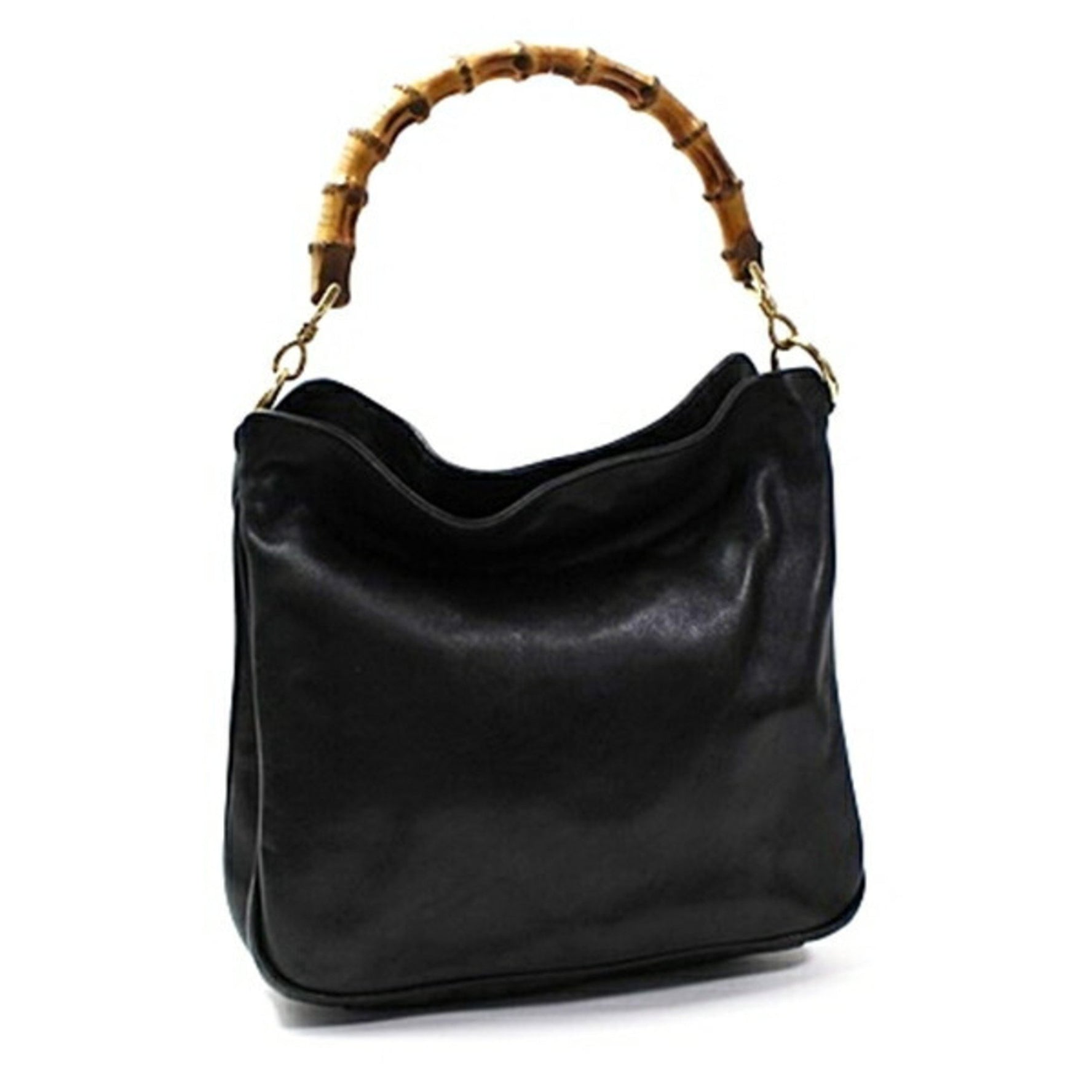 Gucci Bamboo Handbag/Shoulder Bag in Black Leather (No Shoulder Strap)