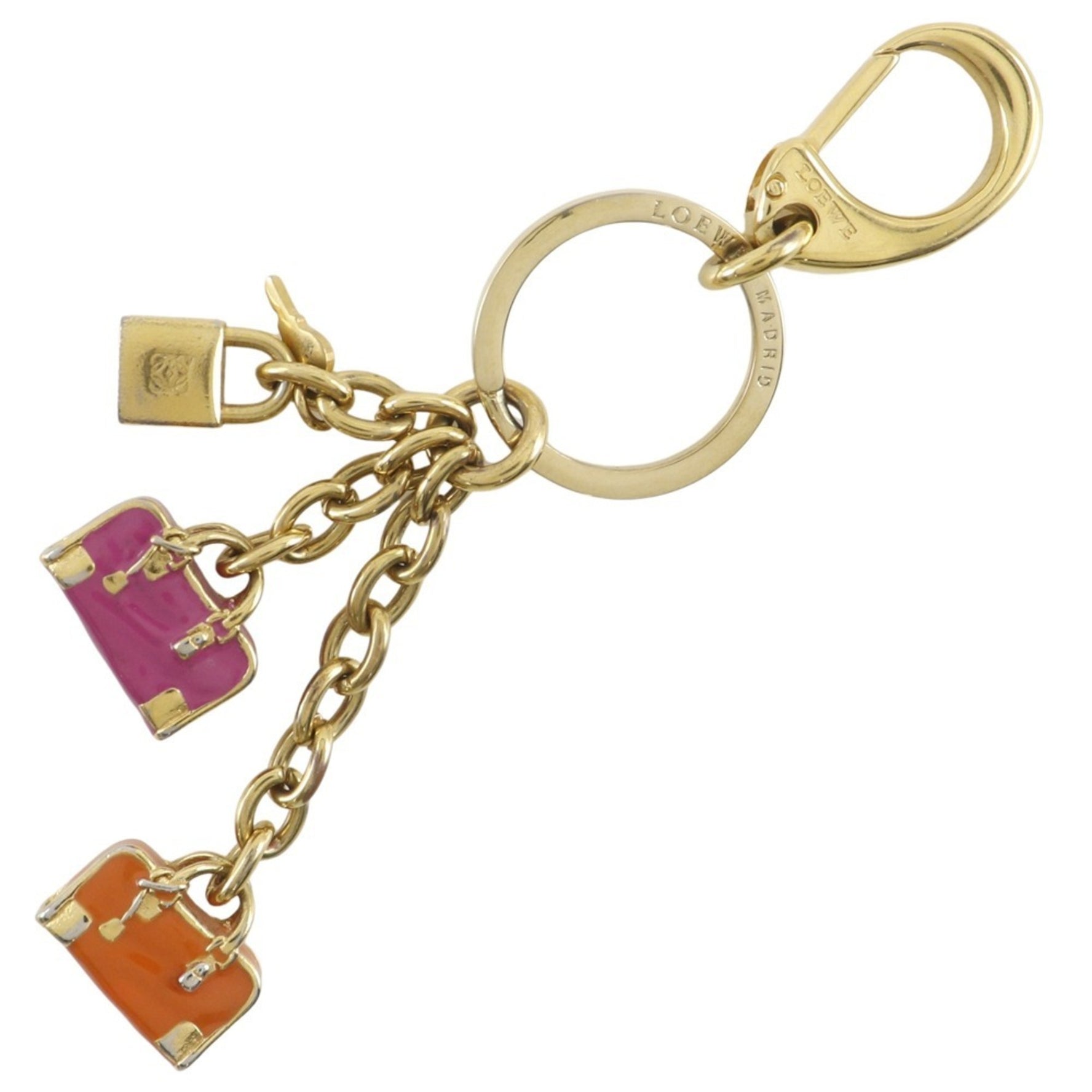 LOEWE Anagram Keychain Bag Charm, Plated