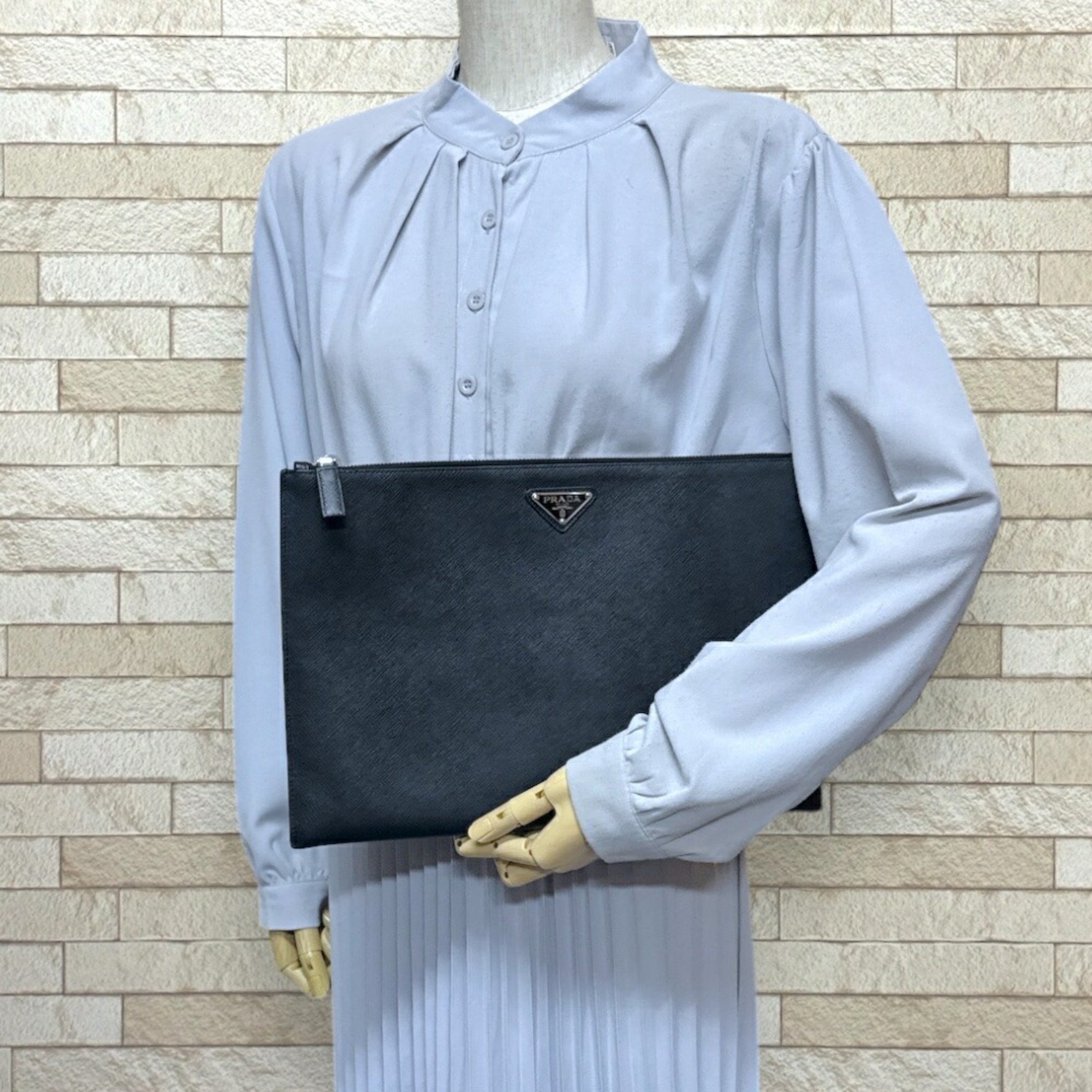 Prada Saffiano Clutch Bag, Leather