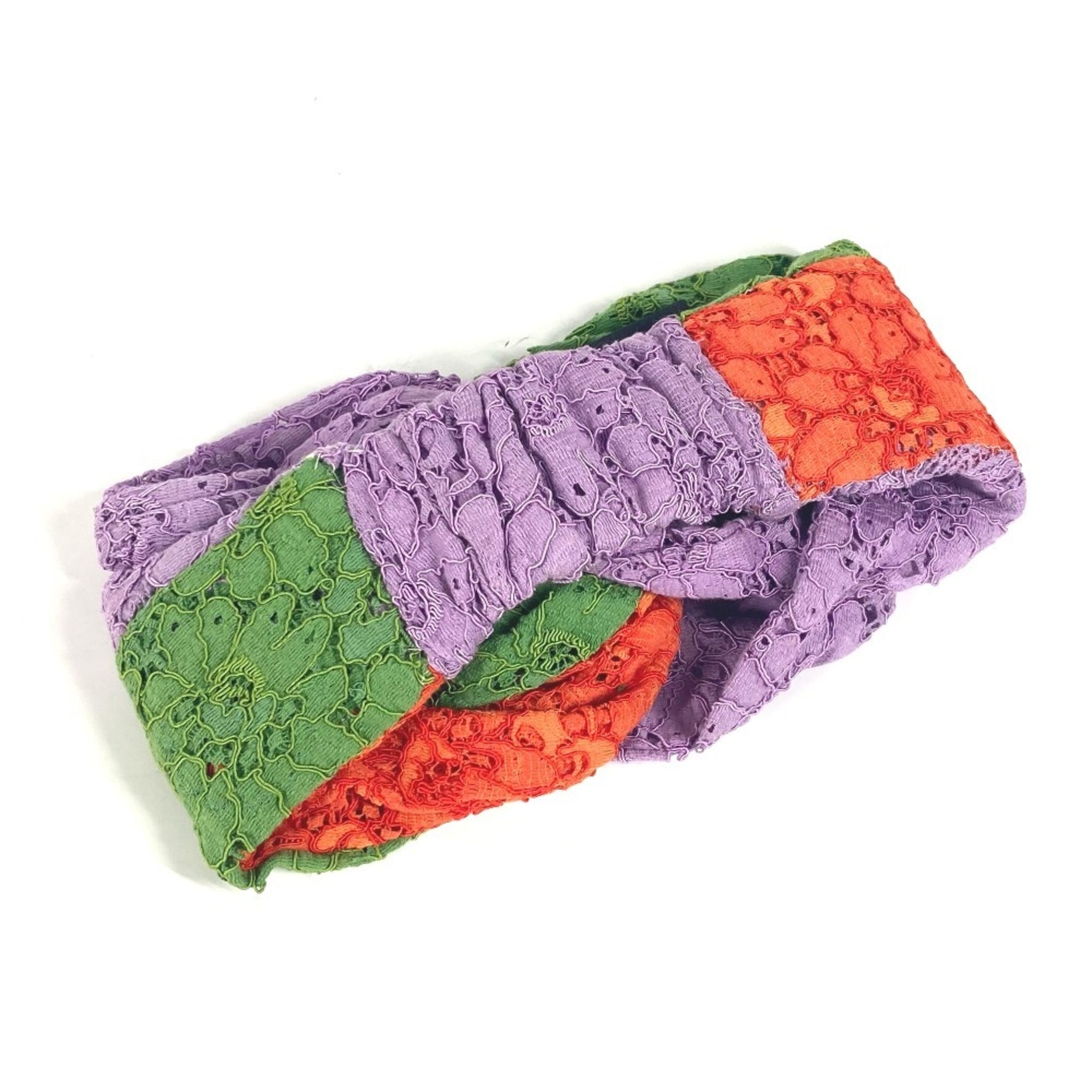 GUCCI Lace Flower Turban Headband Hair Accessory Hairband Rayon Light Purple