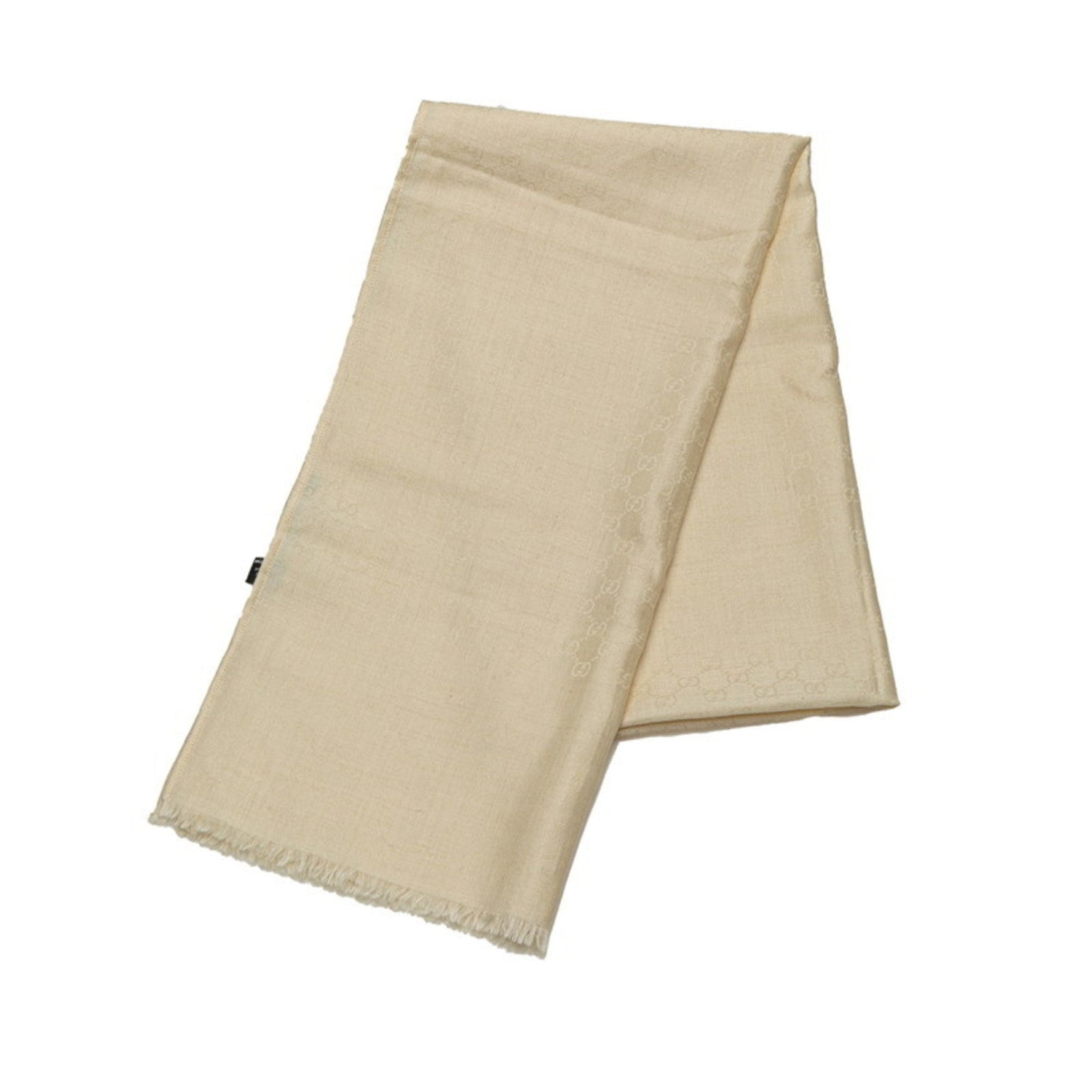 Gucci GG Stole Beige Ivory Cashmere Silk Women's GUCCI