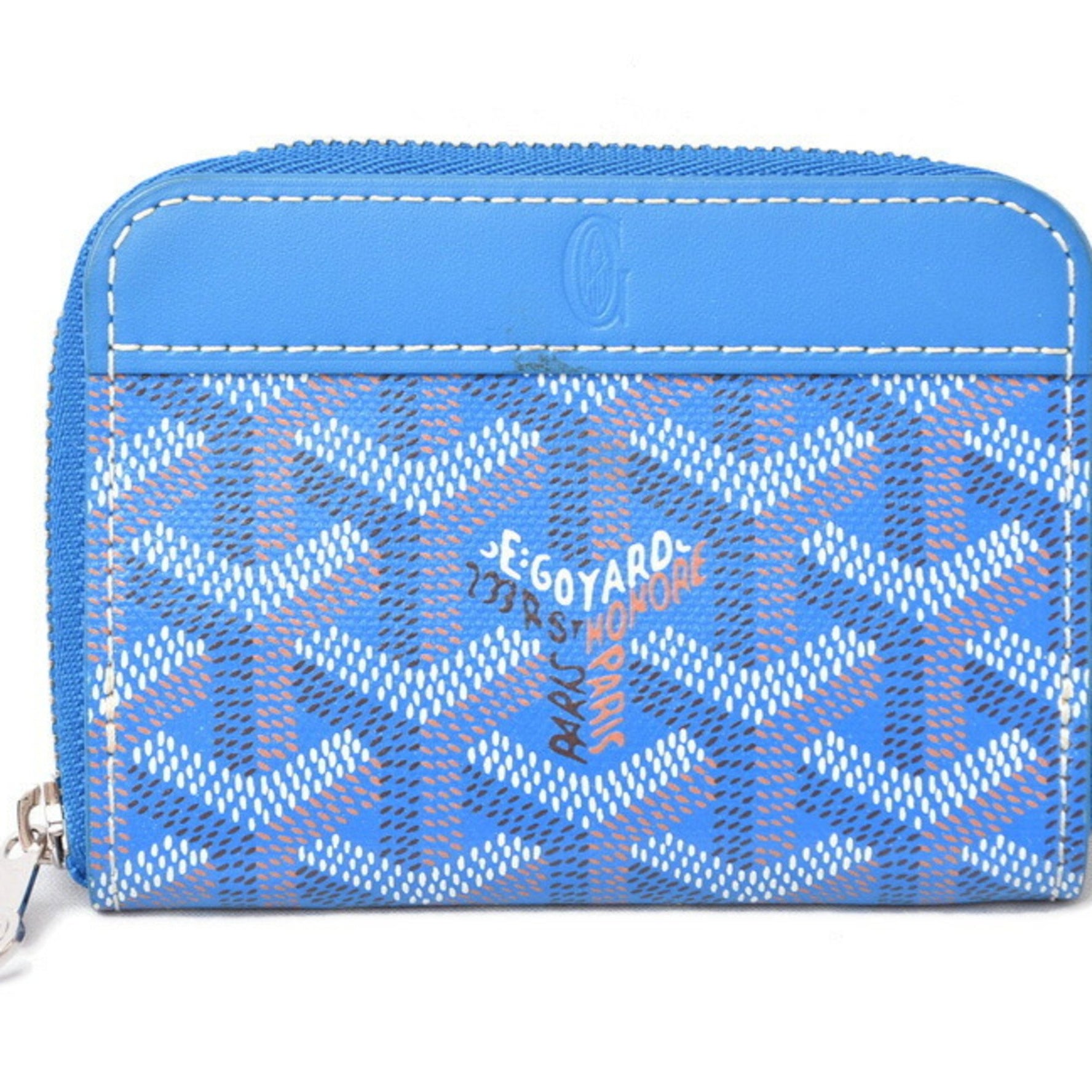 Goyard coin case, purse, card wallet, Matignon, herringbone