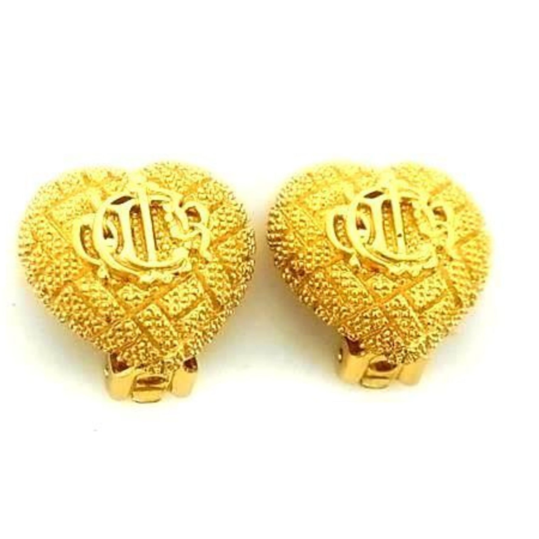 Christian Dior Ear Clip-on Heart Earrings in Metal