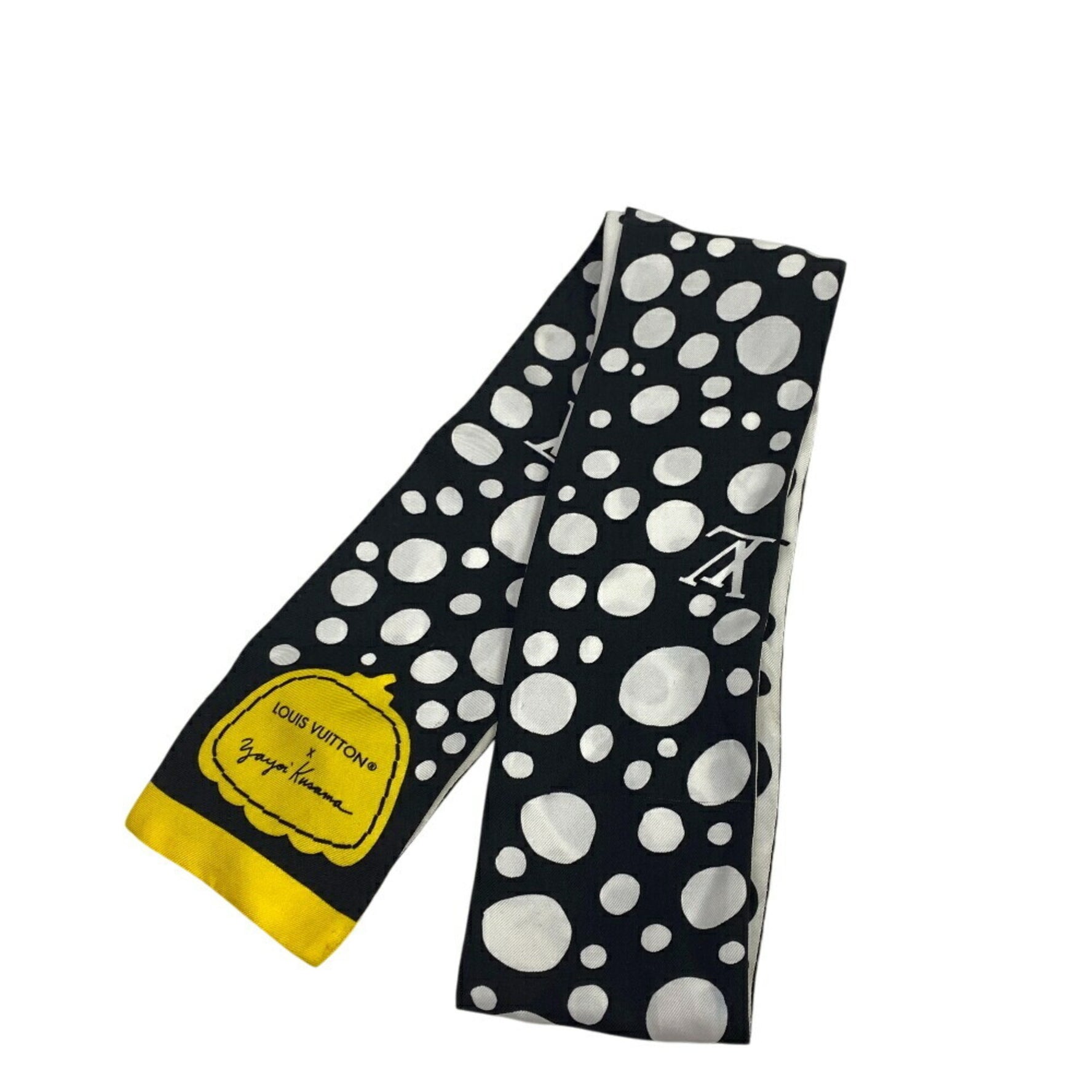 Louis Vuitton Bandeau Dot x Yayoi Kusama Scarf Bag Cover Ribbon High Black
