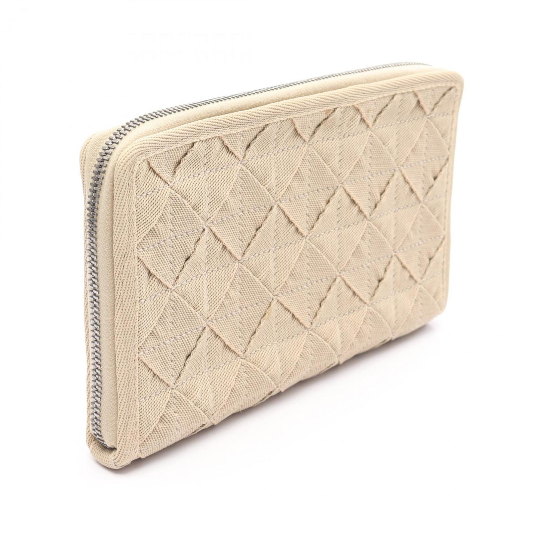 Bottega Veneta Light Webbing Round Long Wallet, Canvas, Men's and