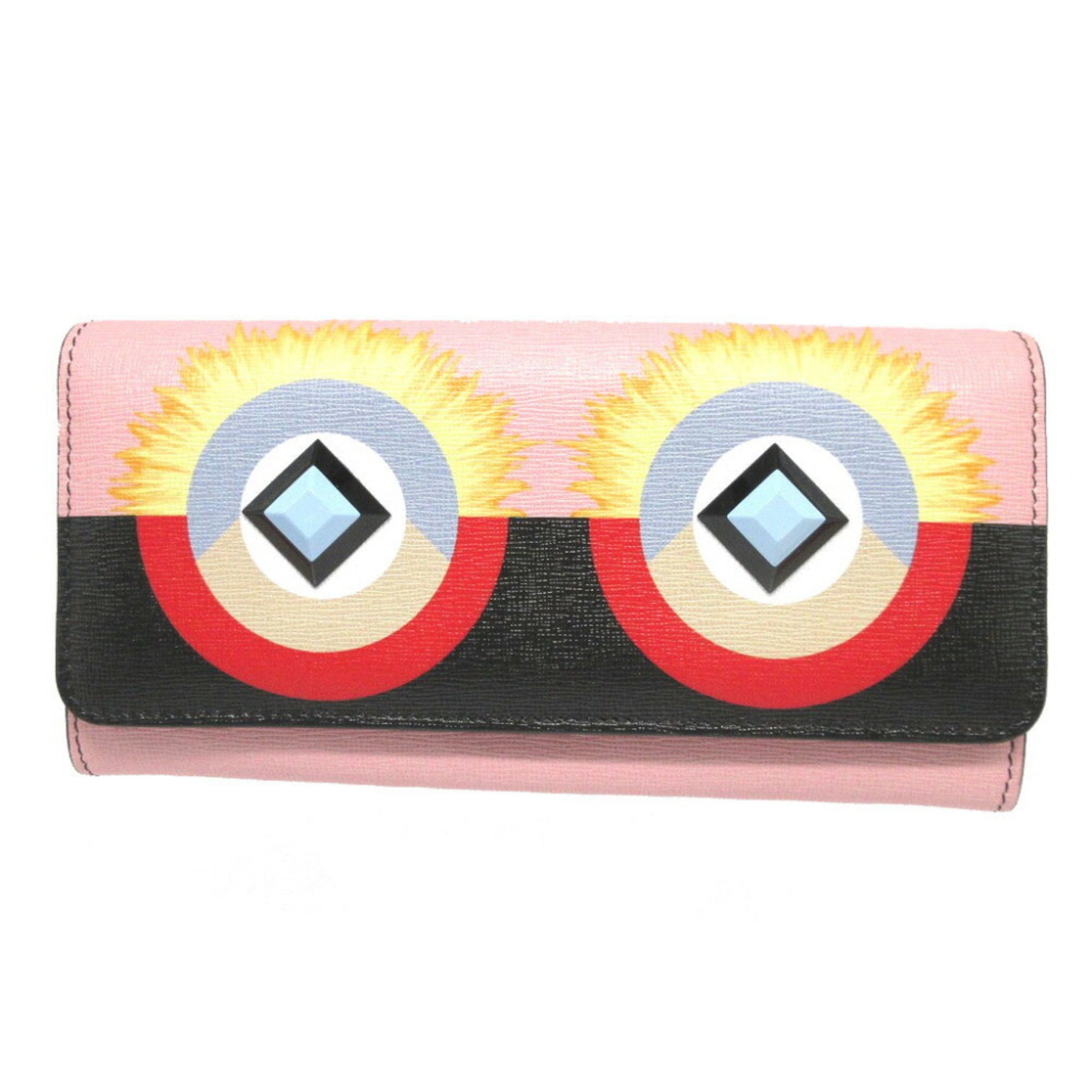Fendi Continental Wallet Monster Leather Bi-fold Long