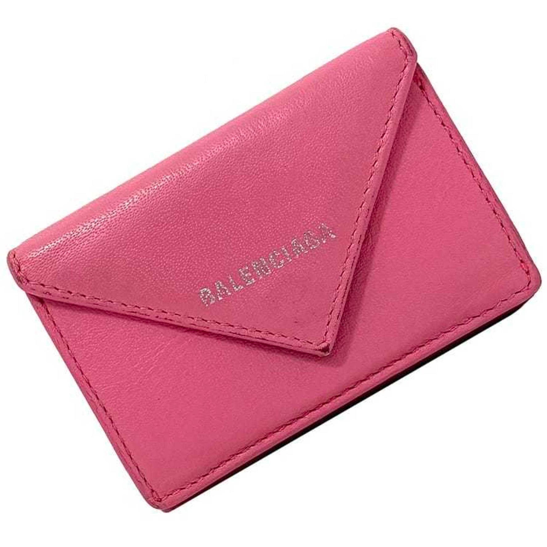 Balenciaga Trifold Wallet Paper Pink Leather BALENCIAGA Size Women's