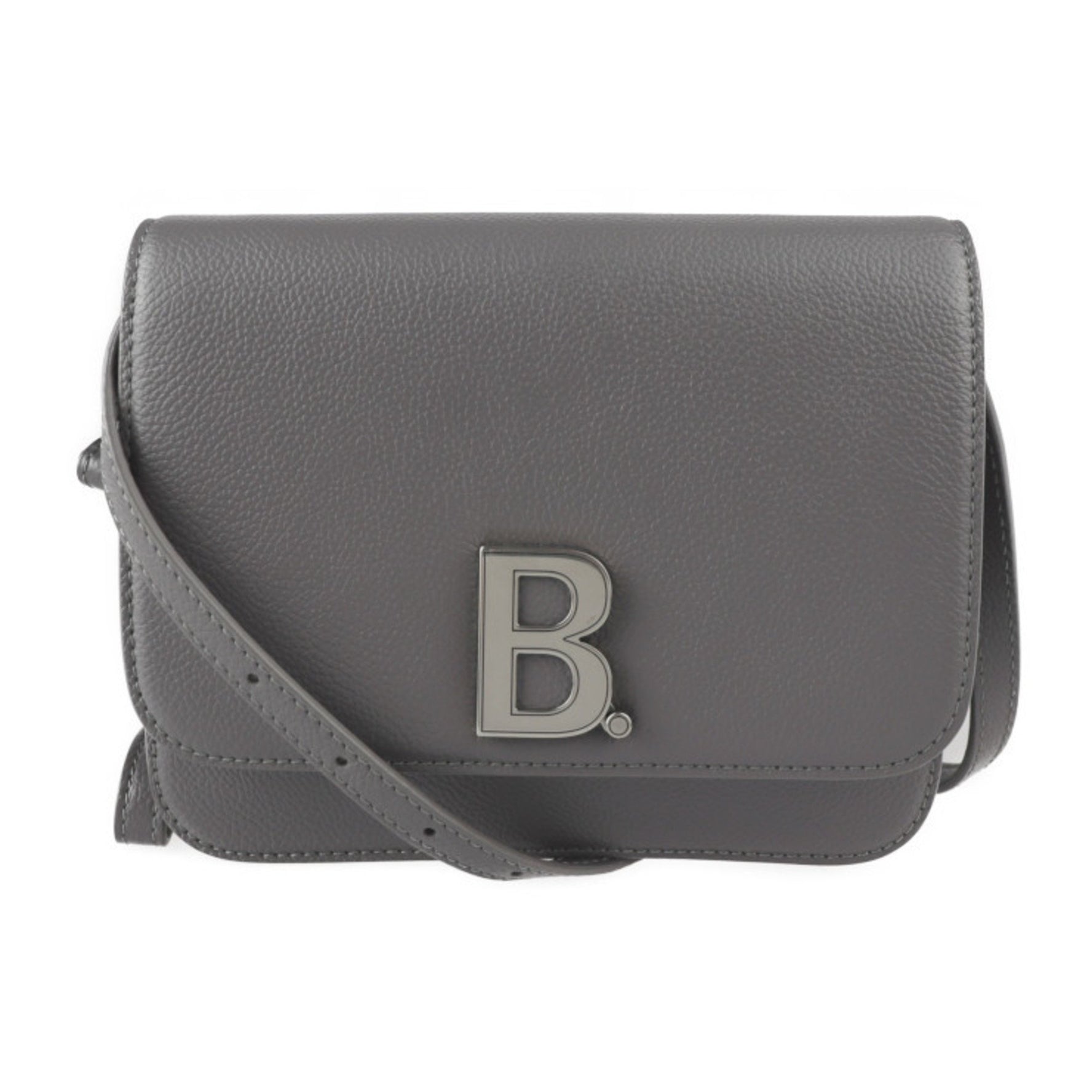 BALENCIAGA Balenciaga shoulder bag leather gray silver metal fittings wristlet clutch 2WAY B logo
