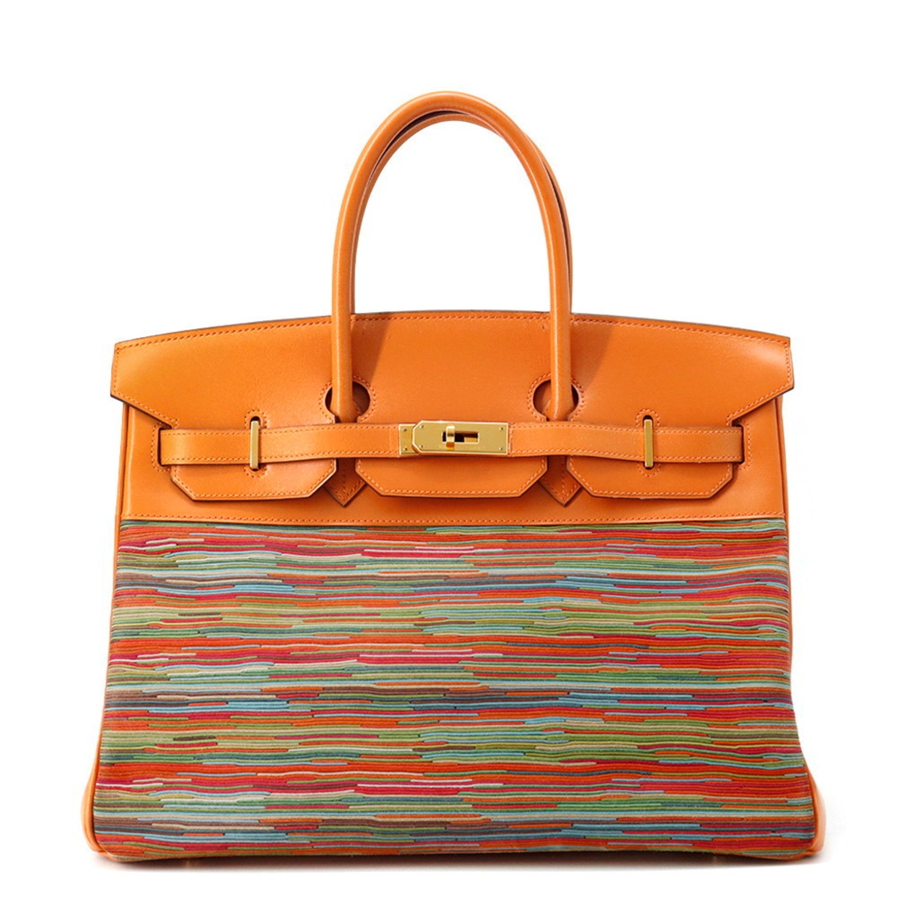 Hermès Birkin 35 Orange Vibrato Box Calf Leather H Stamp HERMES Handbag