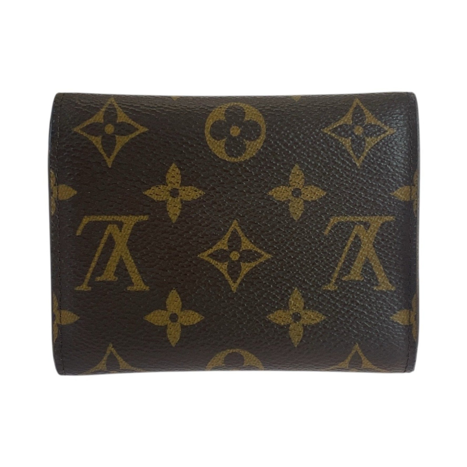 LOUIS VUITTON Monogram Victorine Portefeuille, Brown with Gold Hardware, M62472, Compact Folding Wallet