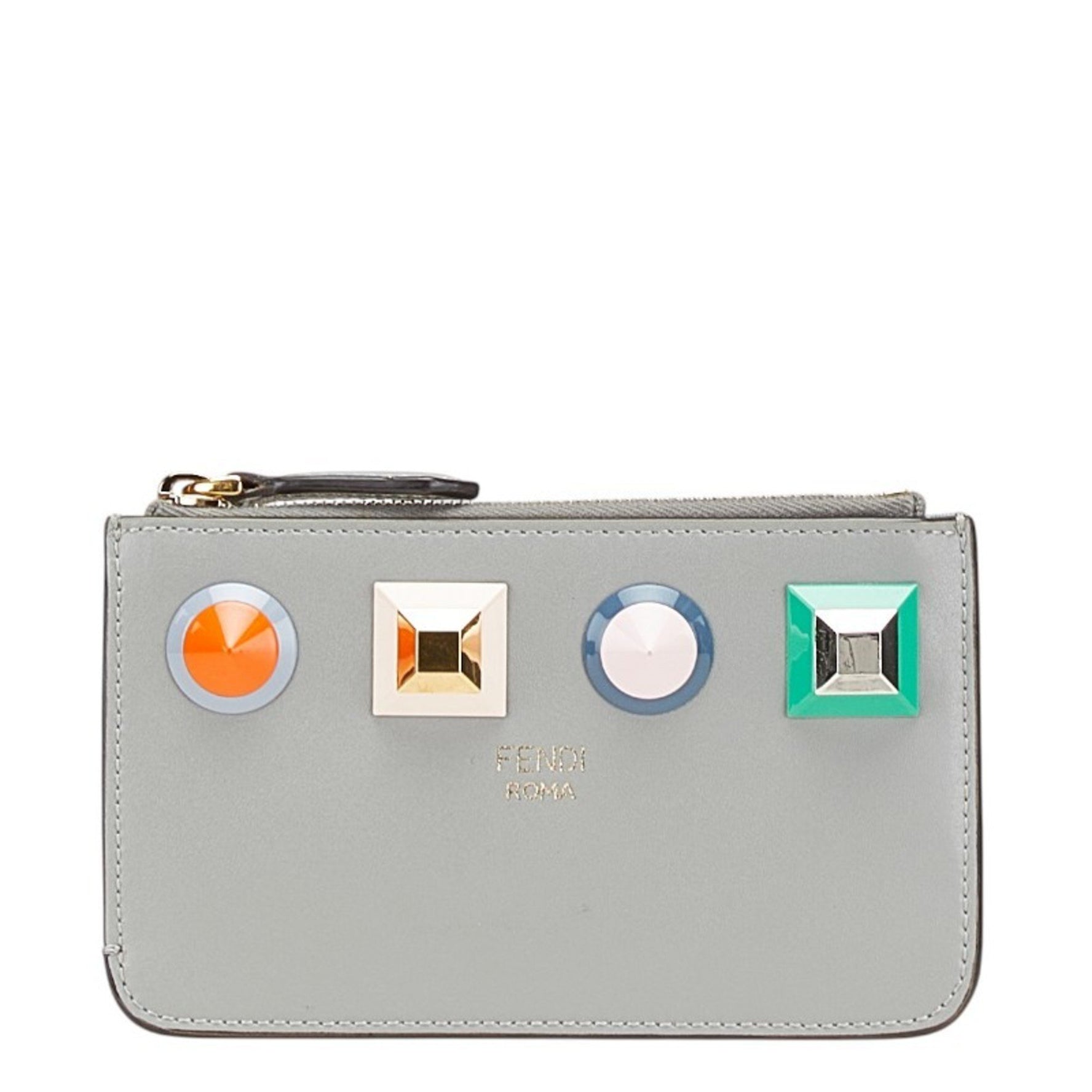 Fendi Multi-Stud Wallet/Coin Case/Key Case Leather