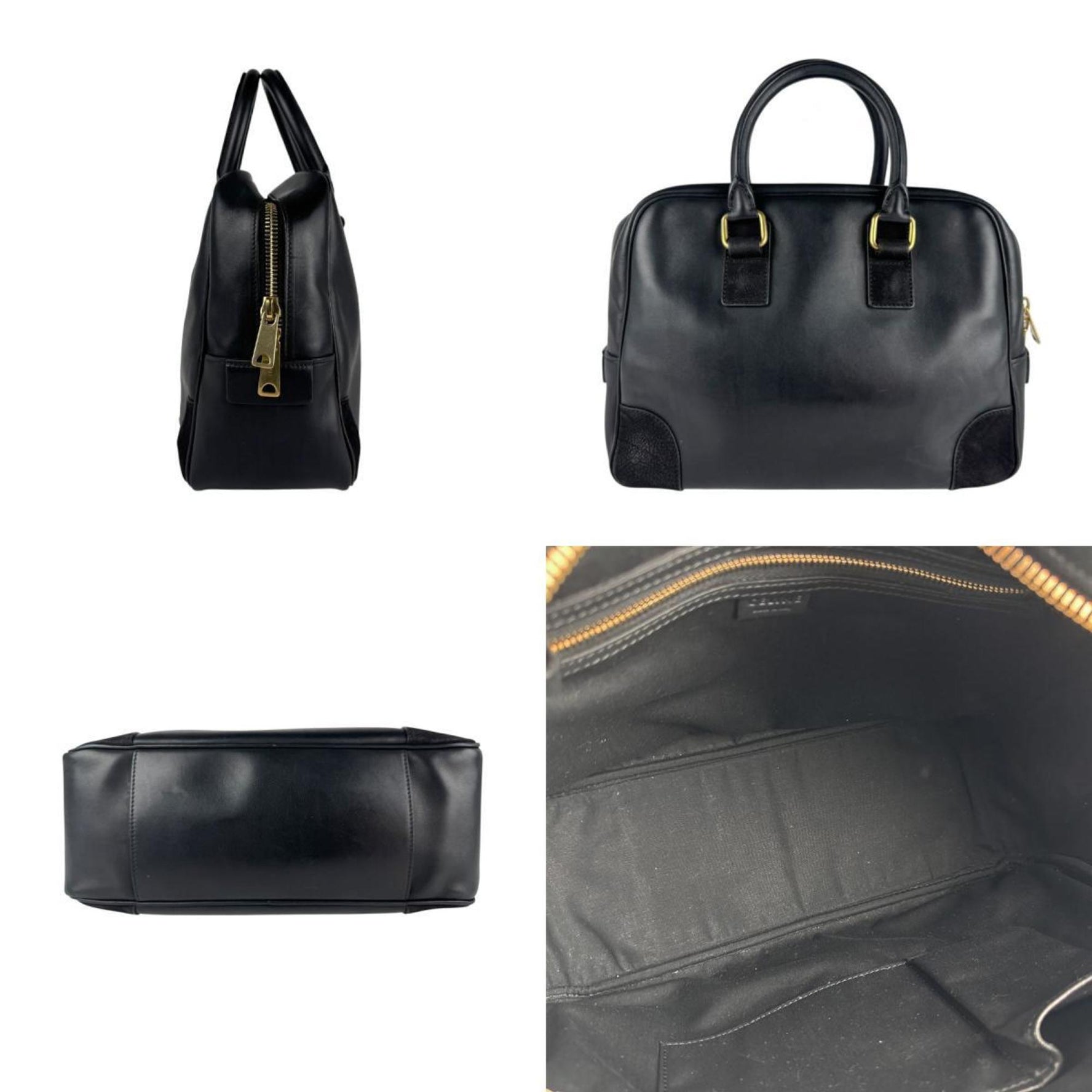 Celine handbag in black leather for women, z6680