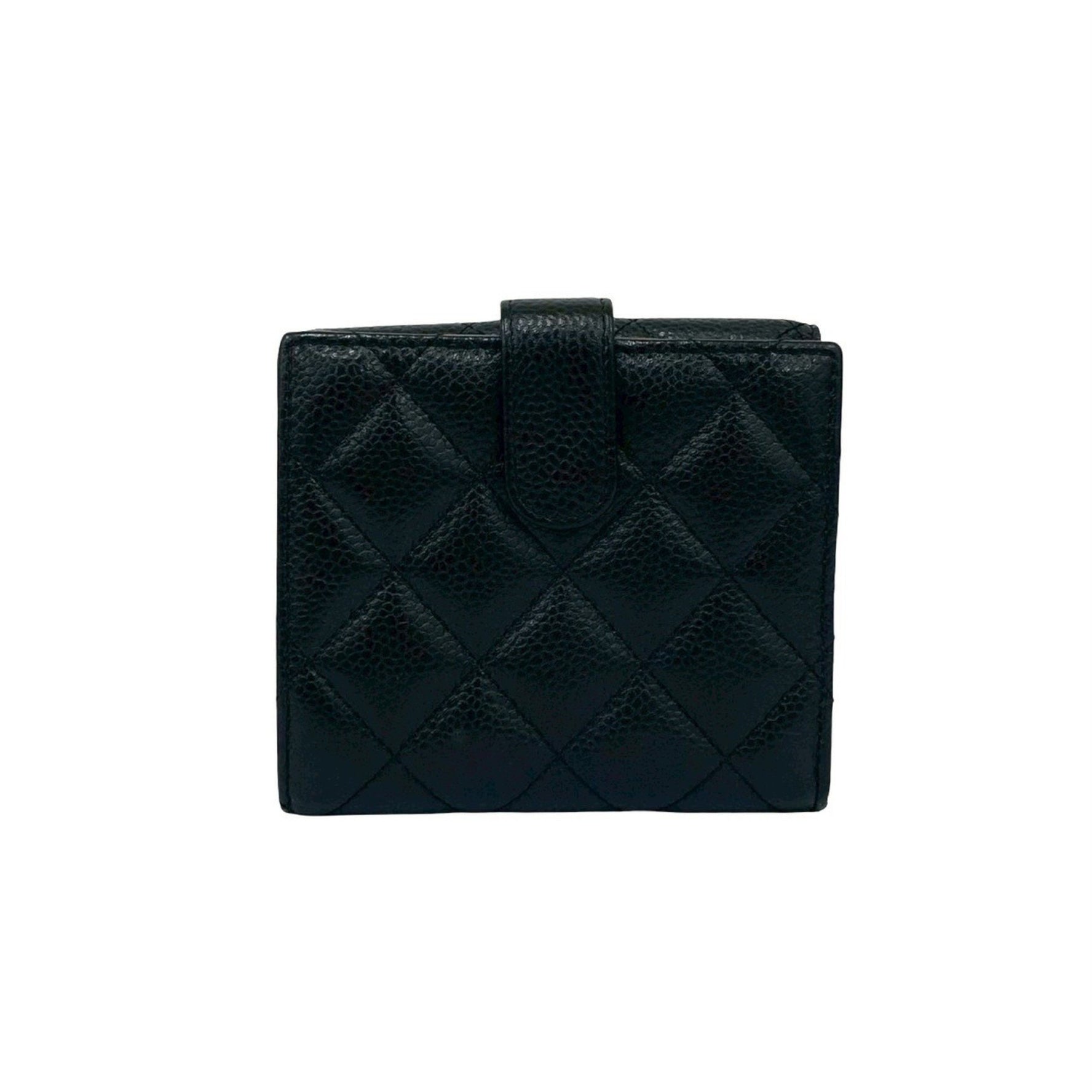 CHANEL Matelasse Coco Caviar Leather Bi-fold Wallet