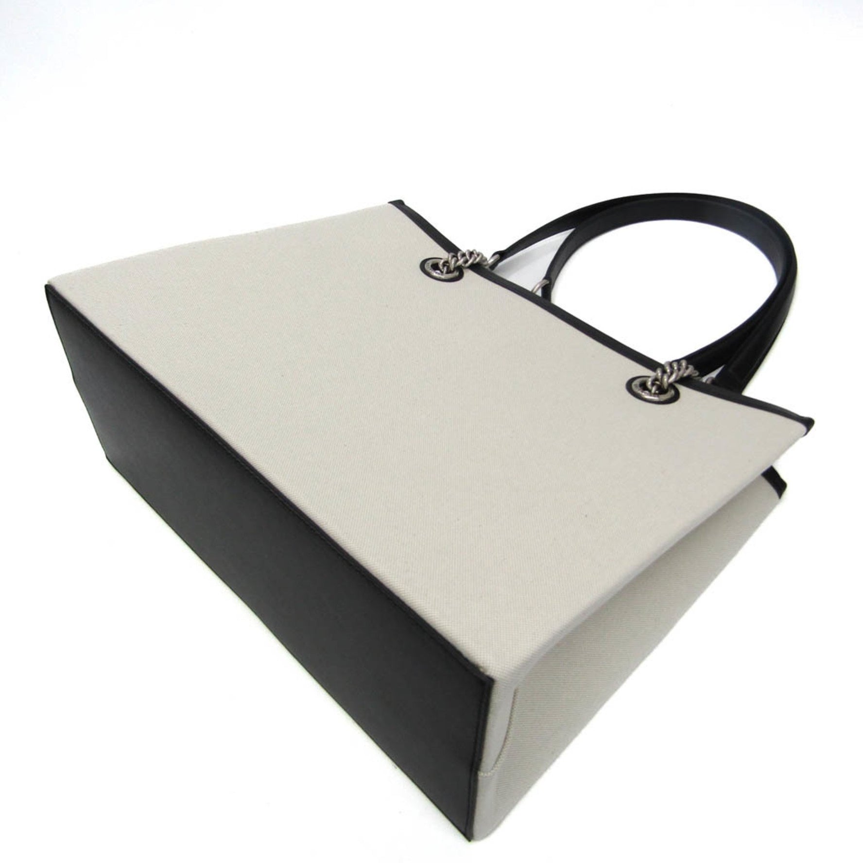 Balenciaga TOKYO Duty Free Shopping Bag Women's Leather,Canvas Tote Bag Black,Off-white