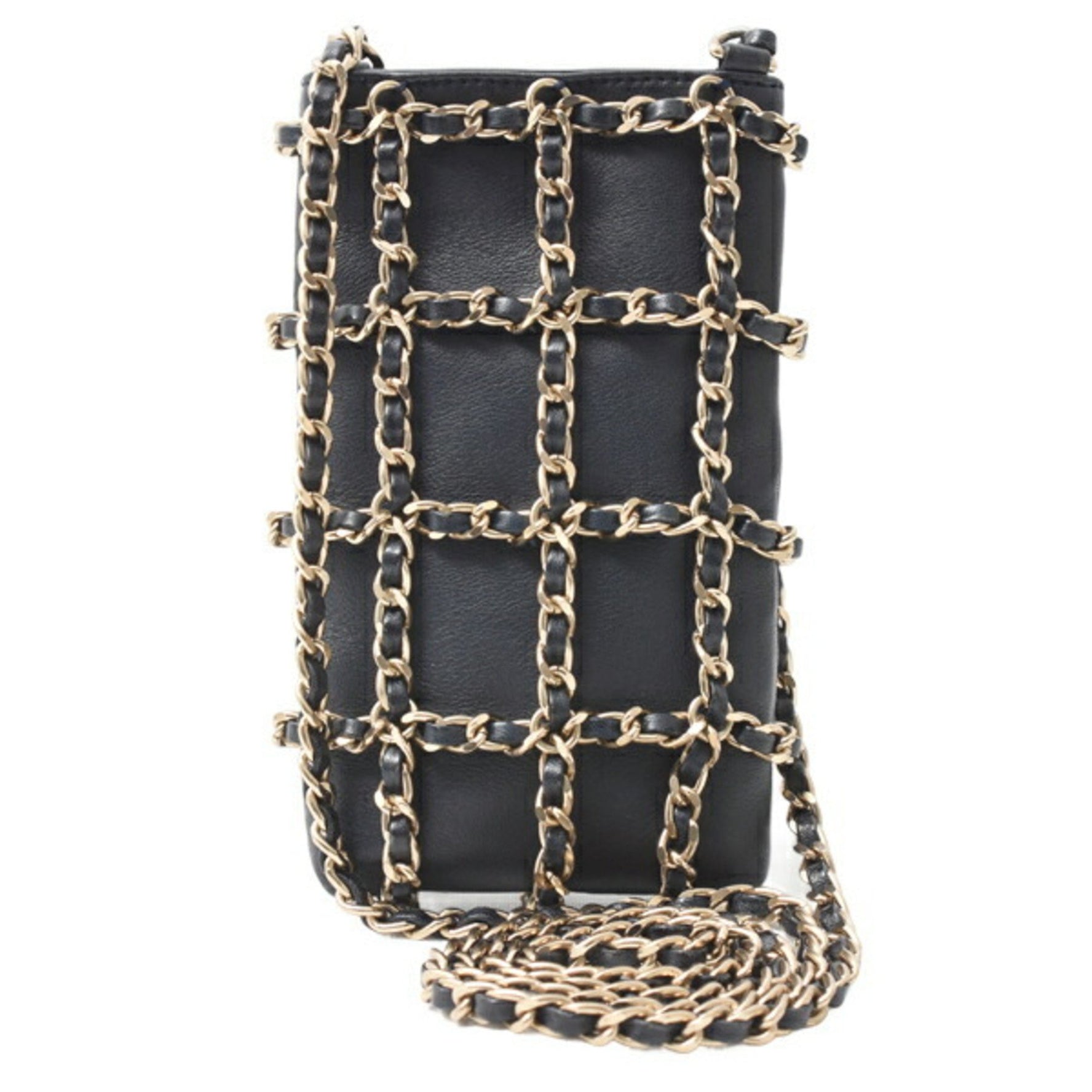 Chanel Tech Me Out Chain Phone Case, Lambskin Shoulder Bag in