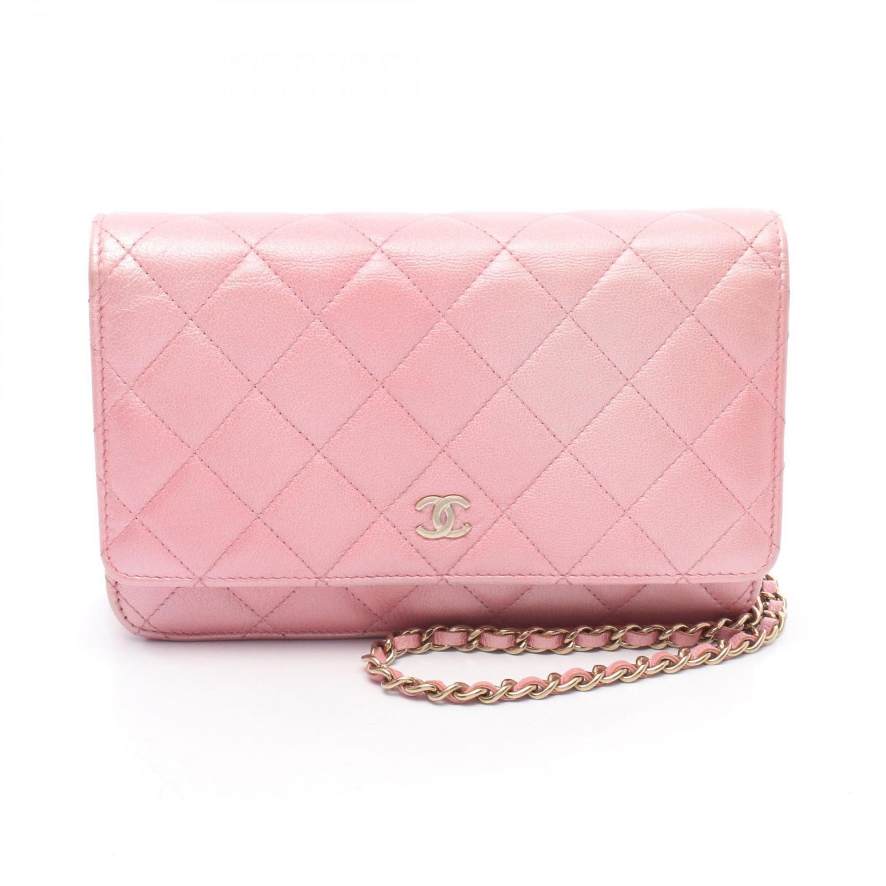 CHANEL Matelasse Shoulder Bag, Lambskin Leather, Women's, Pink