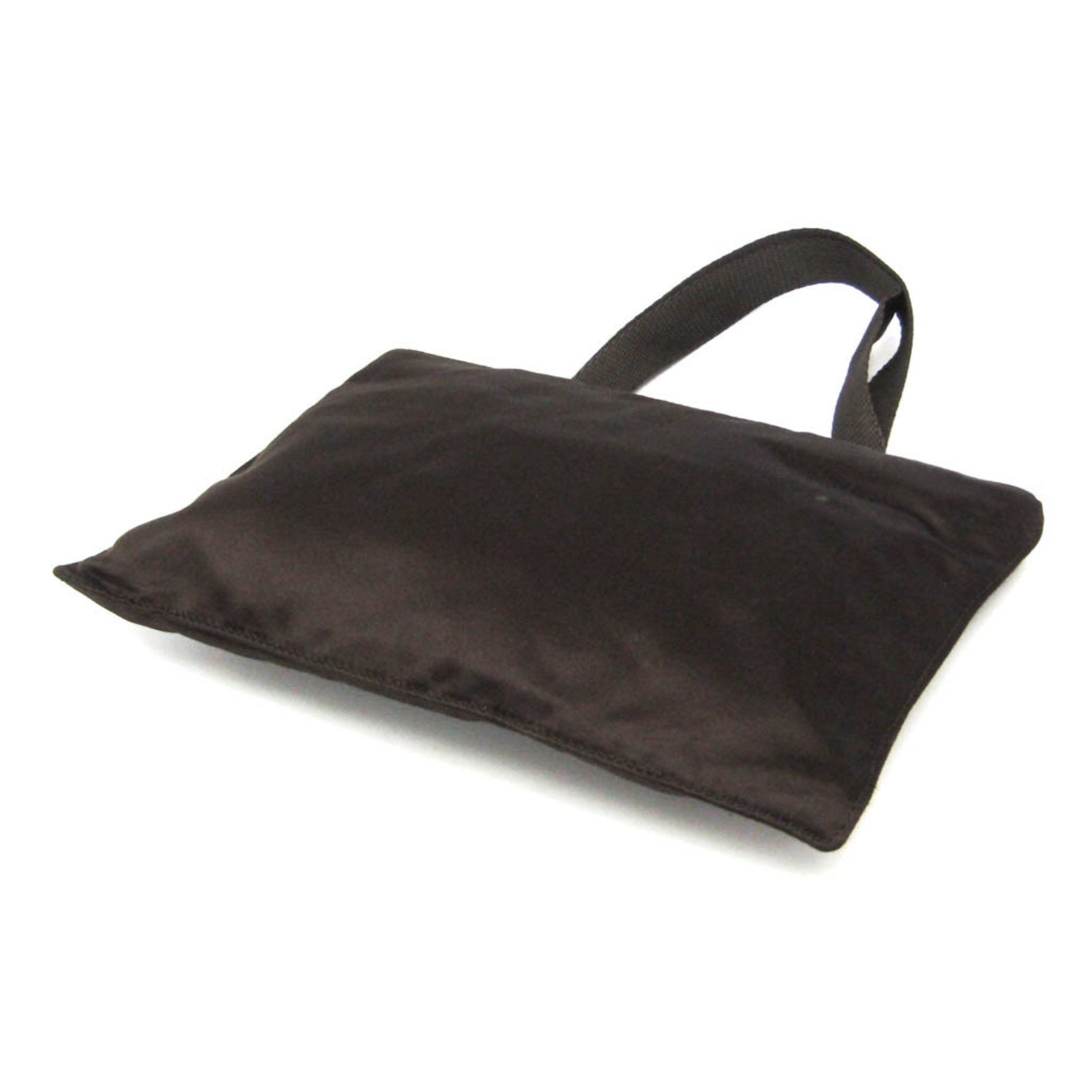 Prada Triangle Logo Mini Bag Women's Velvet Handbag Brown