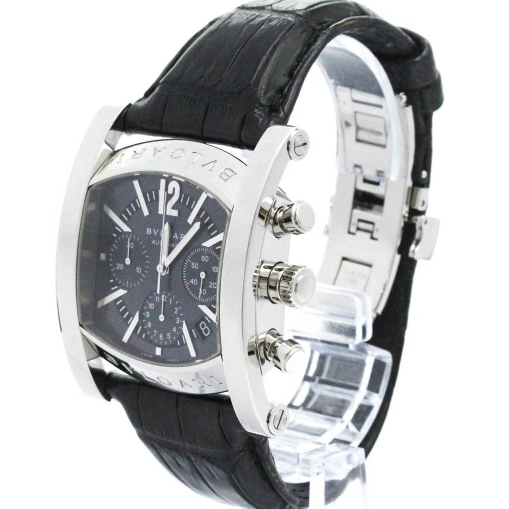 Polished BVLGARI Assioma Chronoragph Steel Automatic Mens Watch AA48SCH BF580517
