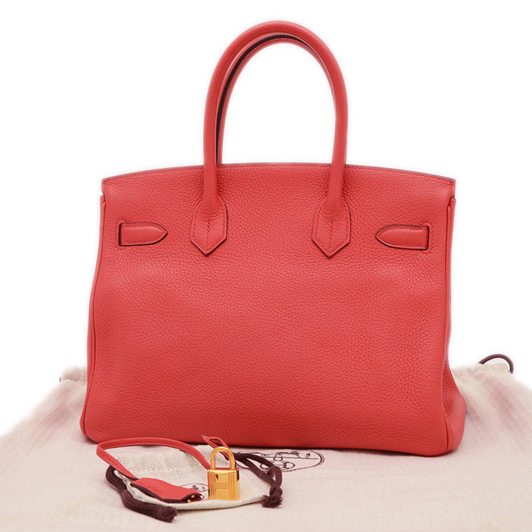 Hermes Birkin 30 Handbag Taurillon Rouge Pivoine Gold Hardware D Stamp BP