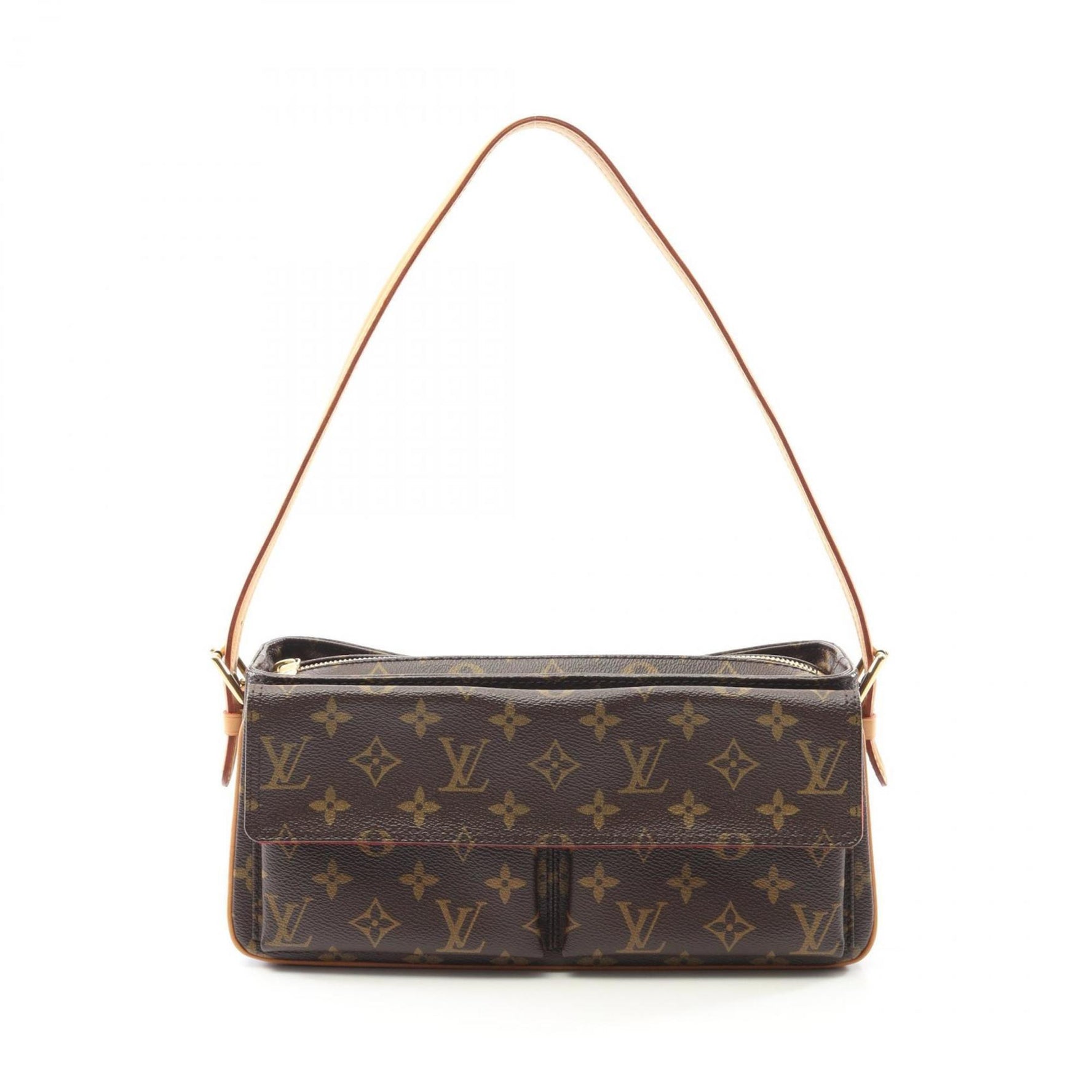 Louis Vuitton Vivacite MM Shoulder Bag Coated Canvas Leather Monogram
