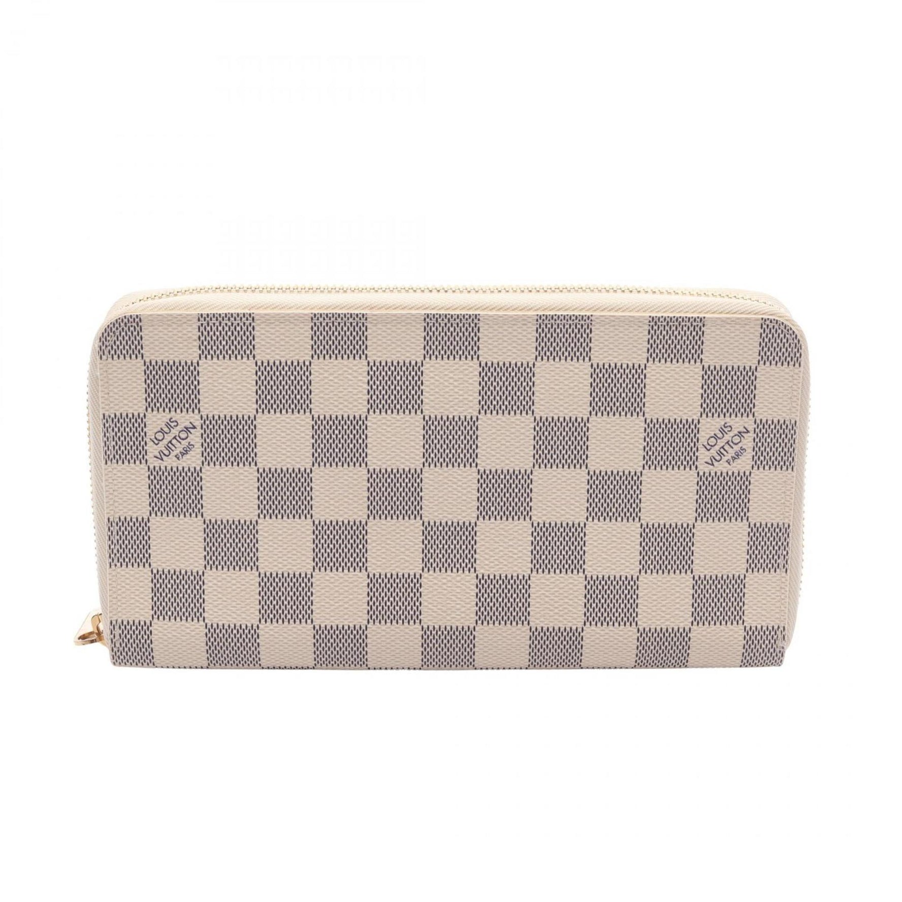 Louis Vuitton Zippy Organizer Round Long Wallet, Coated Canvas and Leather with Damier Azur Pattern